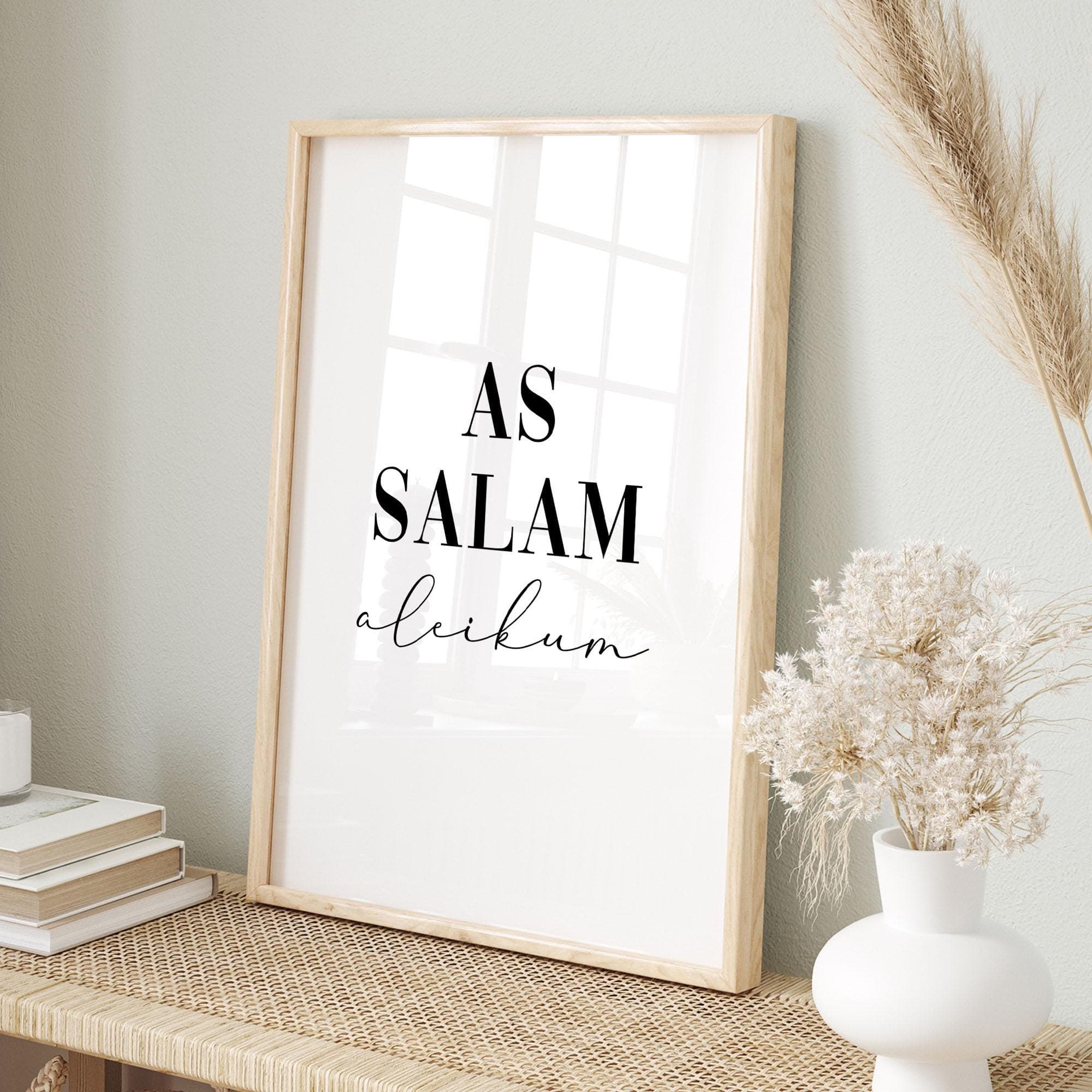 Islamic Printable Wall Art As Salam Aleikum - Digital Download, Muslim Home Decor, Black & White Print, Entryway Downloadable Poster, Gift - image 5