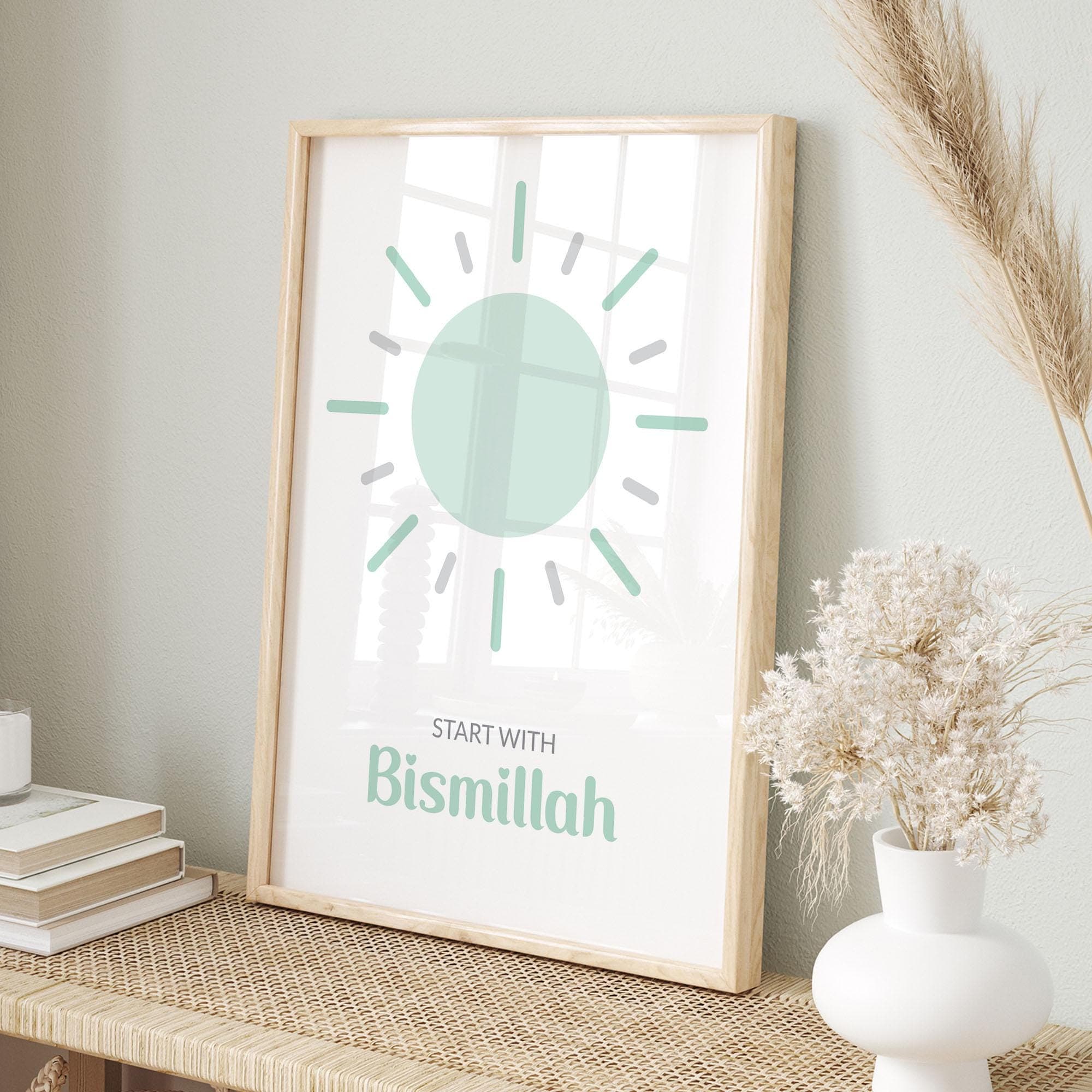 Set of 3 Printable Islamic Wall Art for Children, Muslim Nursery Decor Mint Green, Islam Posters & Prints Kids, Eid Gift, Digital Download - image 4