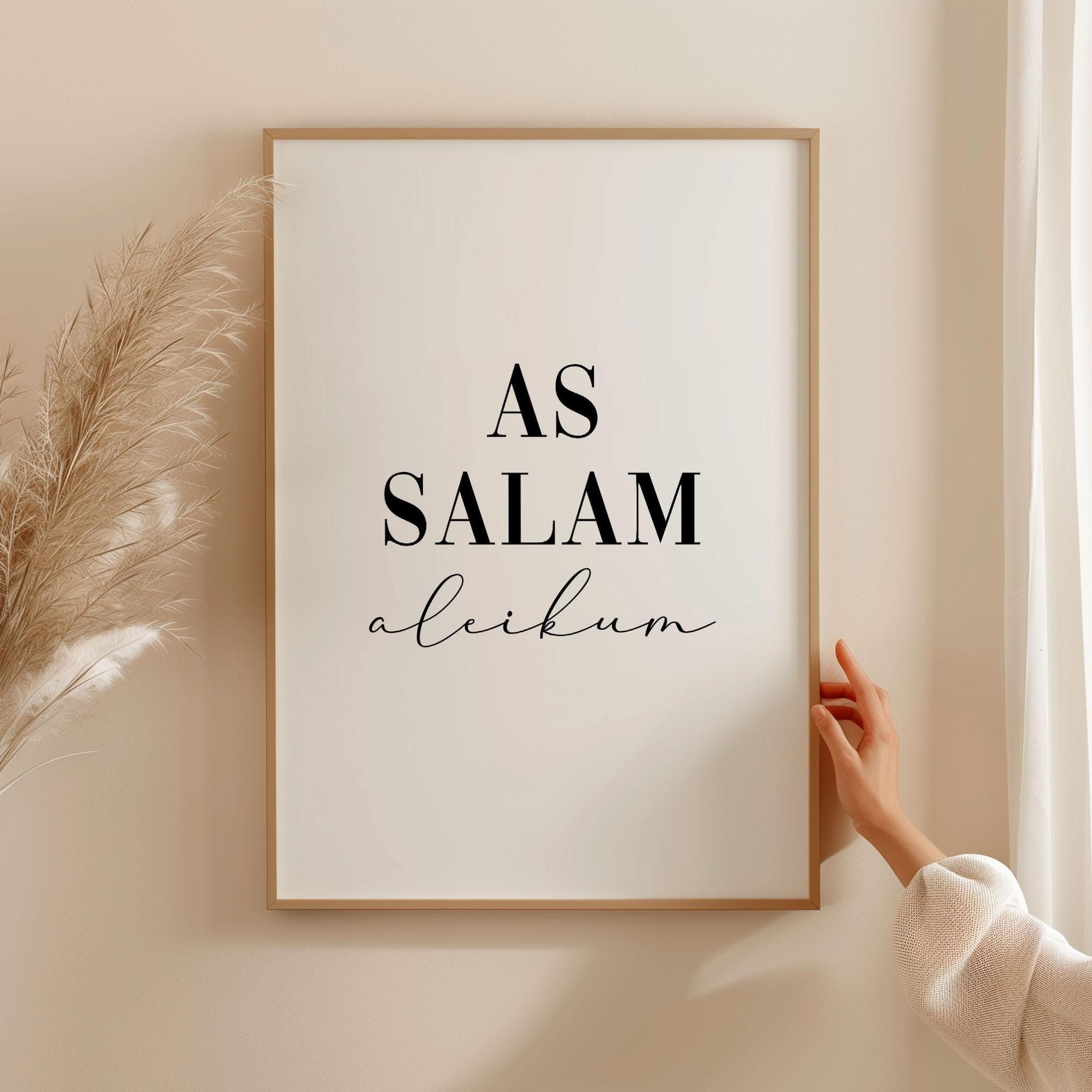 Islamic Printable Wall Art As Salam Aleikum - Digital Download, Muslim Home Decor, Black & White Print, Entryway Downloadable Poster, Gift - image 4