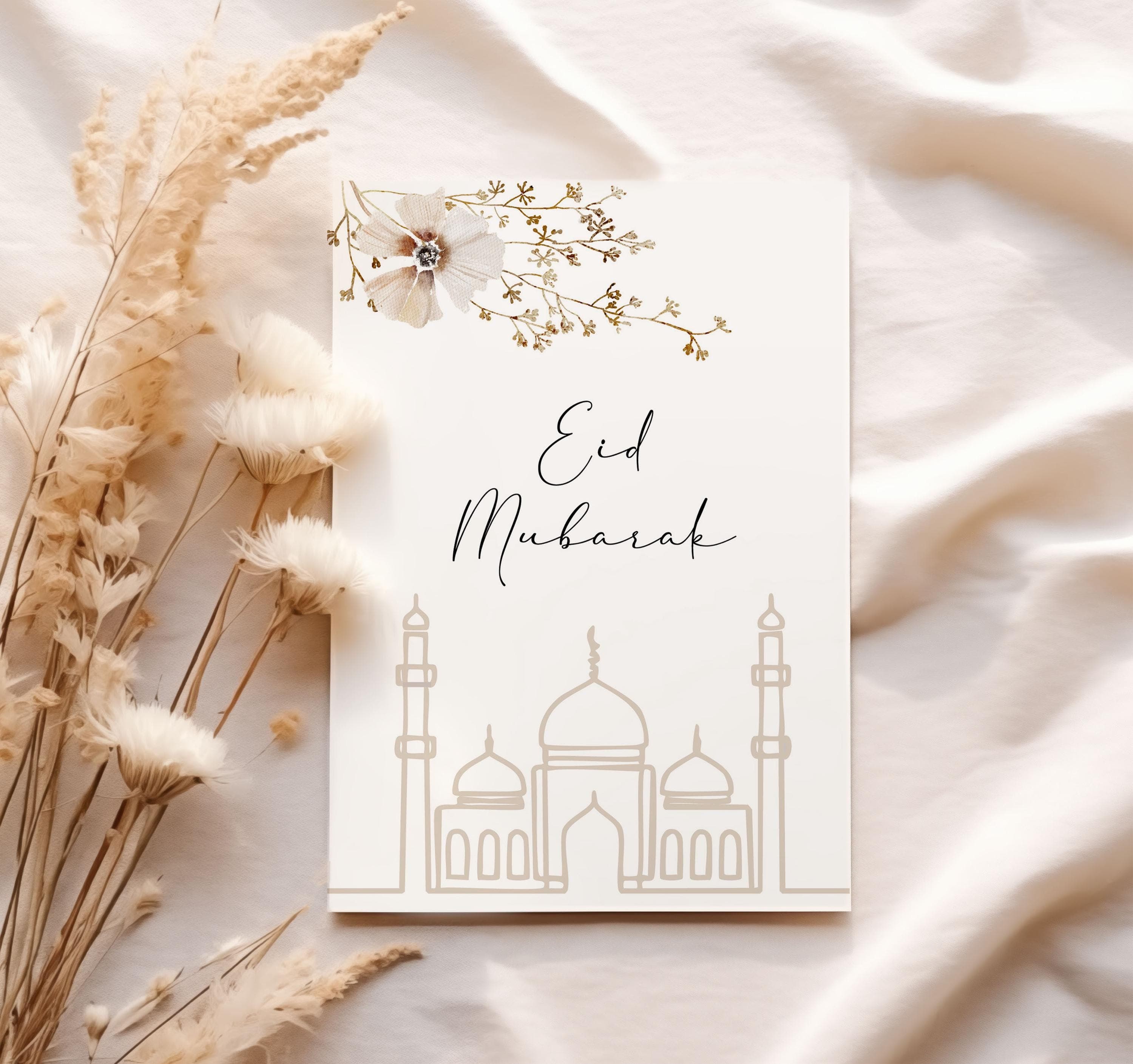 Printable Eid Mubarak Cards, Islamic Greeting Cards Digital Download, Islamic Gifts, Minimalist Islamic Eid Mubarak Digital Cards 5x7 A6 4x6
