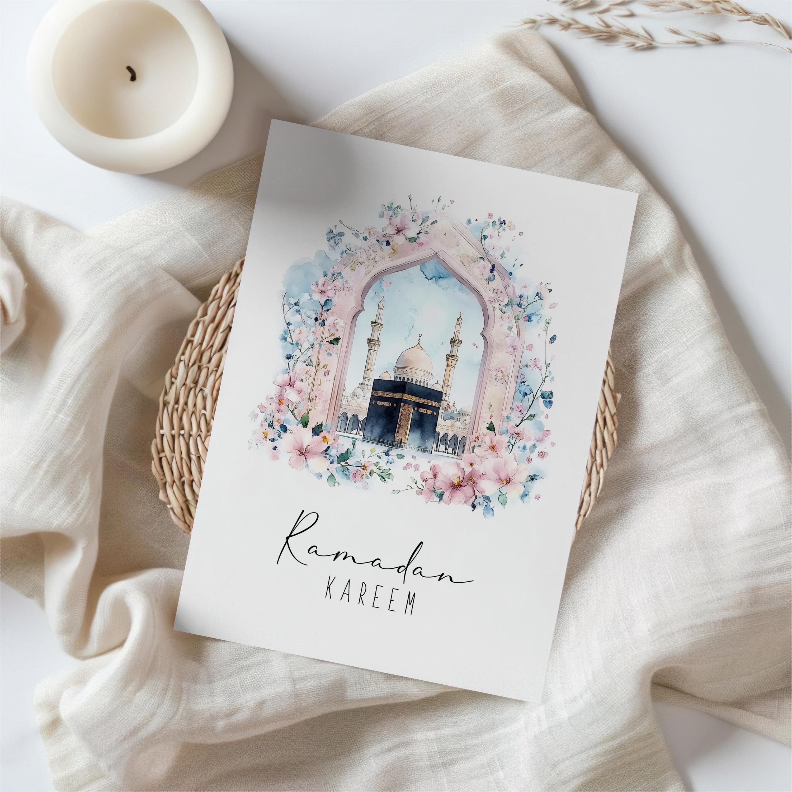 Set of 6 Ramadan Cards - Digital Download, Ramadan Gifts, Printable Islamic Modern Ramadan Decorations,  A6, 5x7, 4x6 Greeting Cards Kaaba - image 3