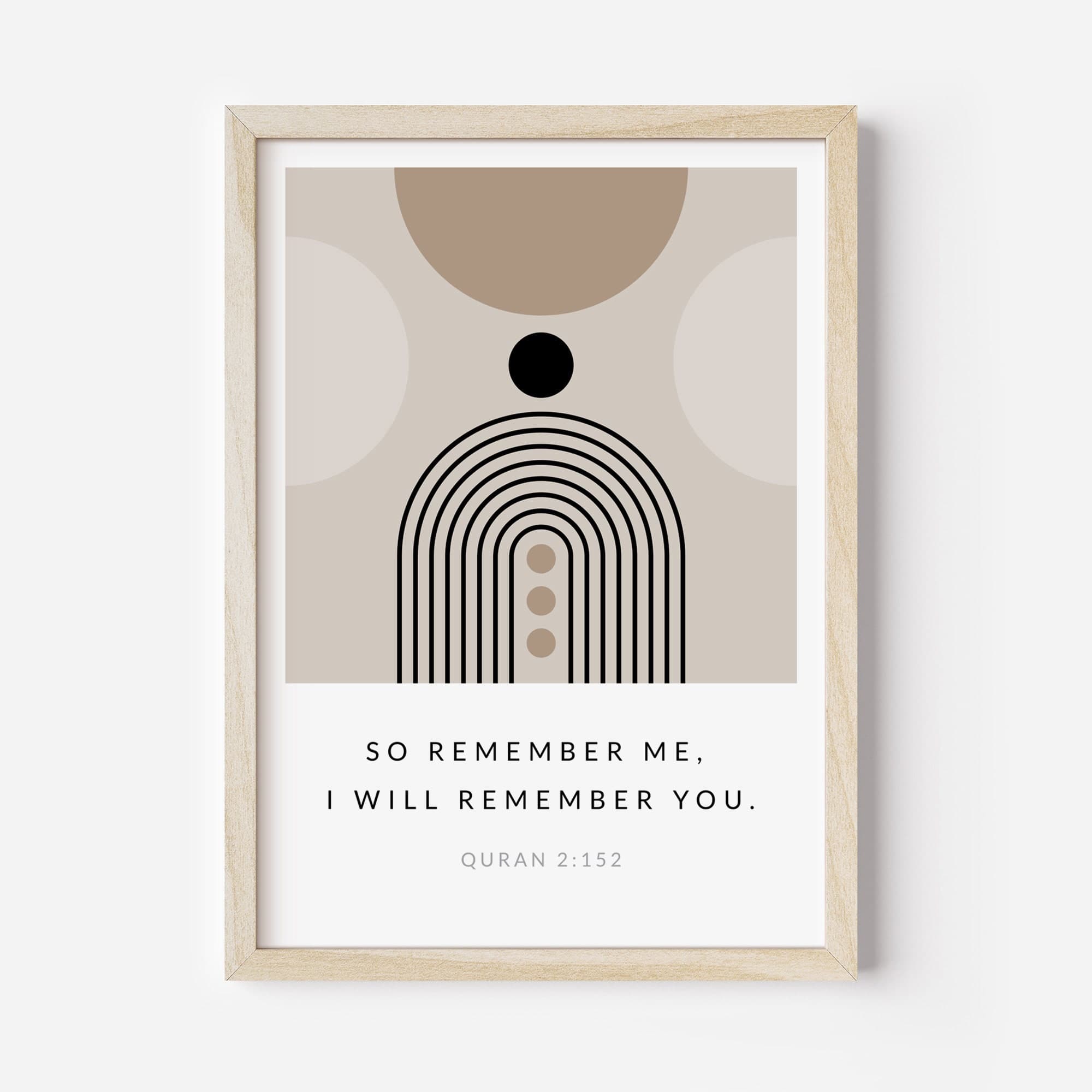 Quran verse digital wall art - so remember me, I will remember you. Quran 2 152