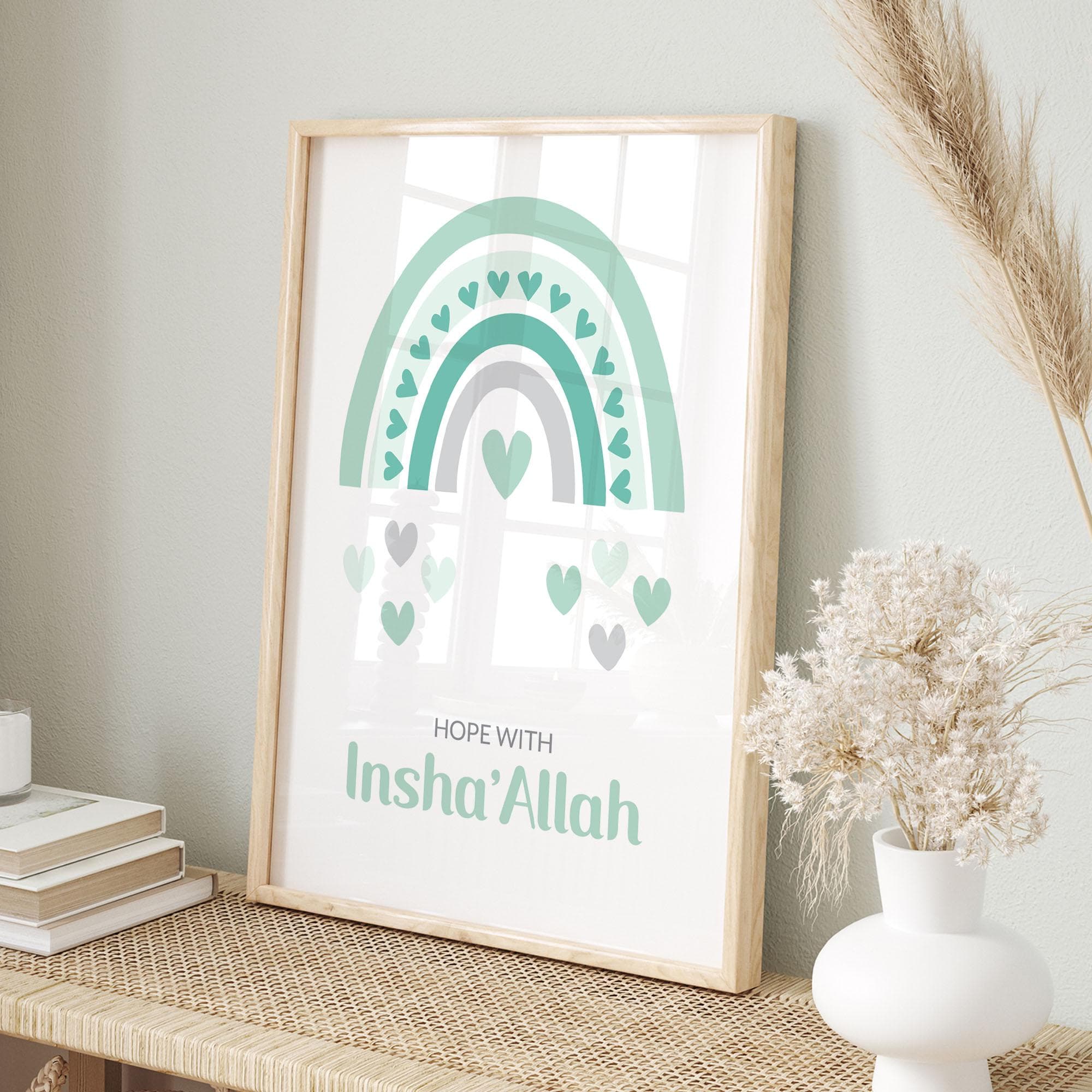 Set of 3 Printable Islamic Wall Art for Children, Muslim Nursery Decor Mint Green, Islam Posters & Prints Kids, Eid Gift, Digital Download - image 5