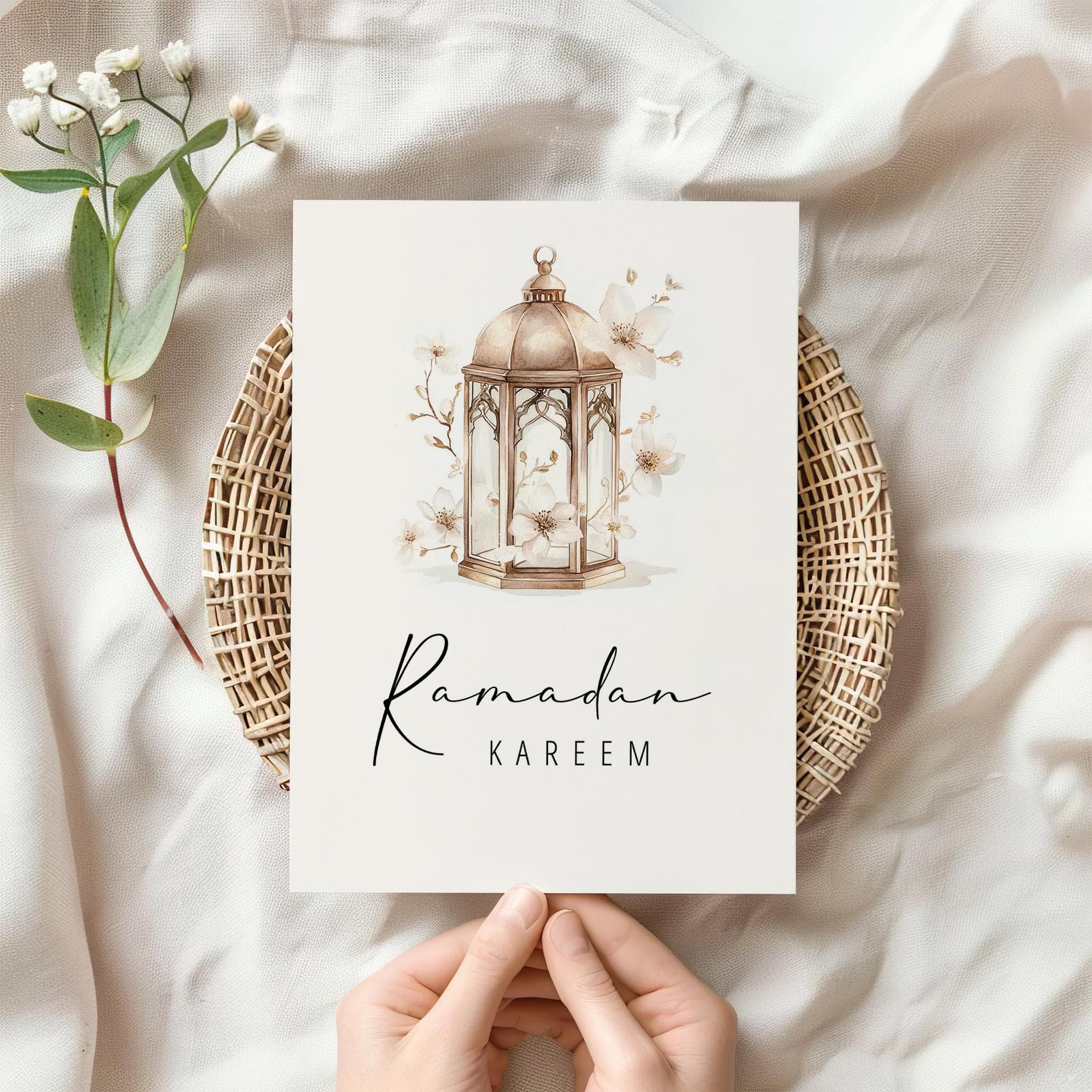 Set of 6 Ramadan Cards - Digital Download, Ramadan Gifts, Printable Islamic Modern Ramadan Decorations,  A6, 5x7, 4x6 Greeting Cards Gold - image 4