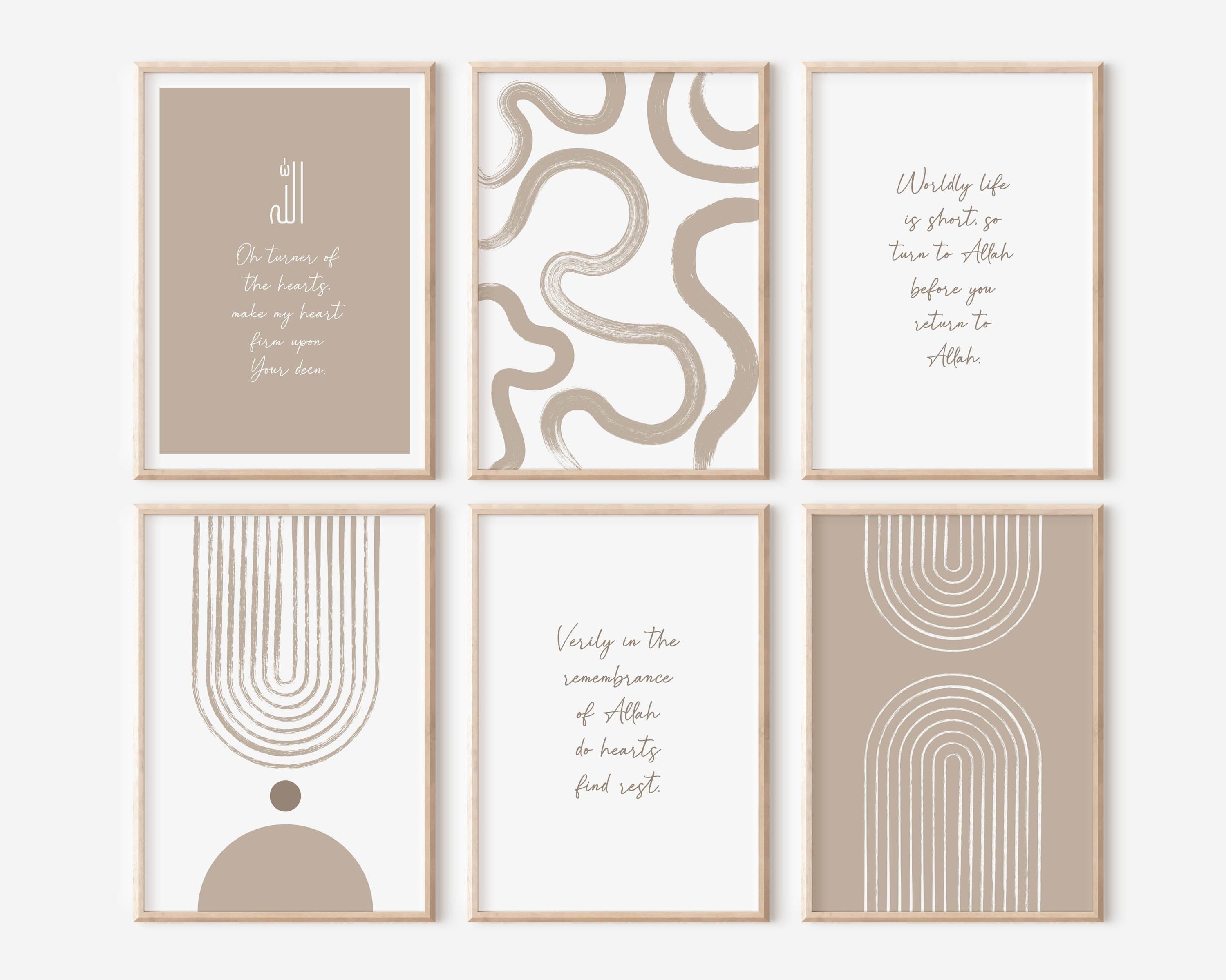 Islamic Wall Art Prints, Set of 6 Inspirational Islamic Posters & Prints, Muslim Home Decor, Islamic Decorations Gallery, Digital Download - image 3