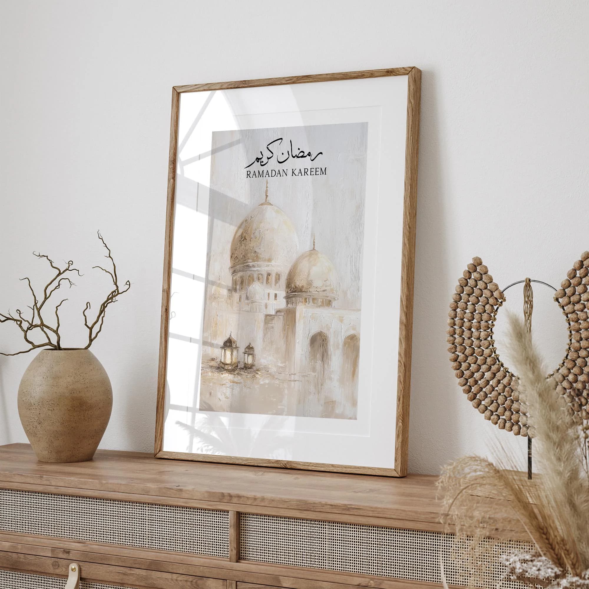 Ramadan Mubarak Islamic Wall Art Print - DIGITAL DOWNLOAD, Printable Muslim Poster, Mosque Oil Painting, Ramadan Gift Decor & Decorations - image 5
