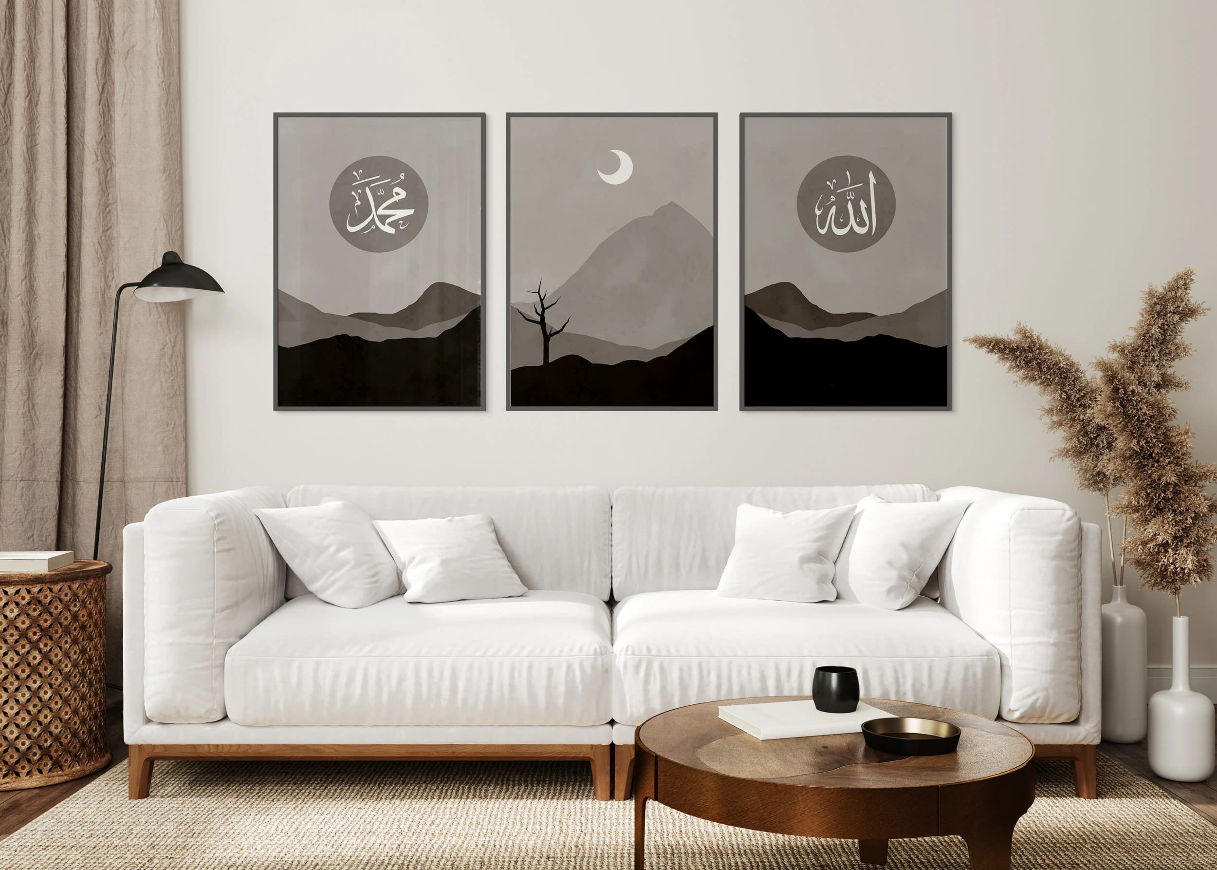 Premium Islamic Wall Art, Boho Wall Decor, Set of 3 Boho Landscape Wall Prints, Boho Wall Art, Landscape Wall Prints, Living room decor D23 - image 5
