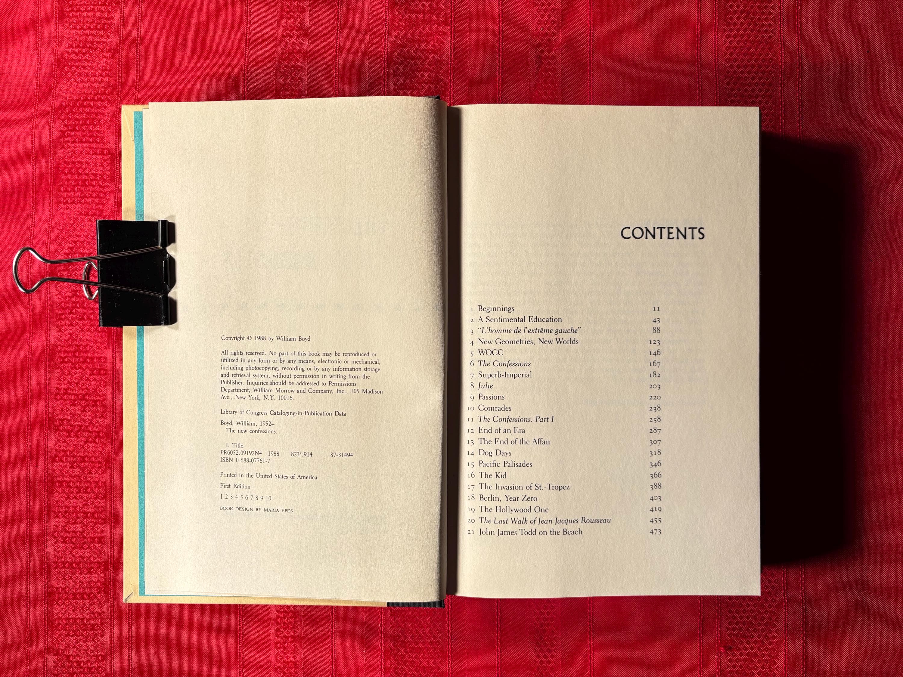 The New Confessions, by William Boyd, First Edition, Hardcover Book, 1988 - image 5