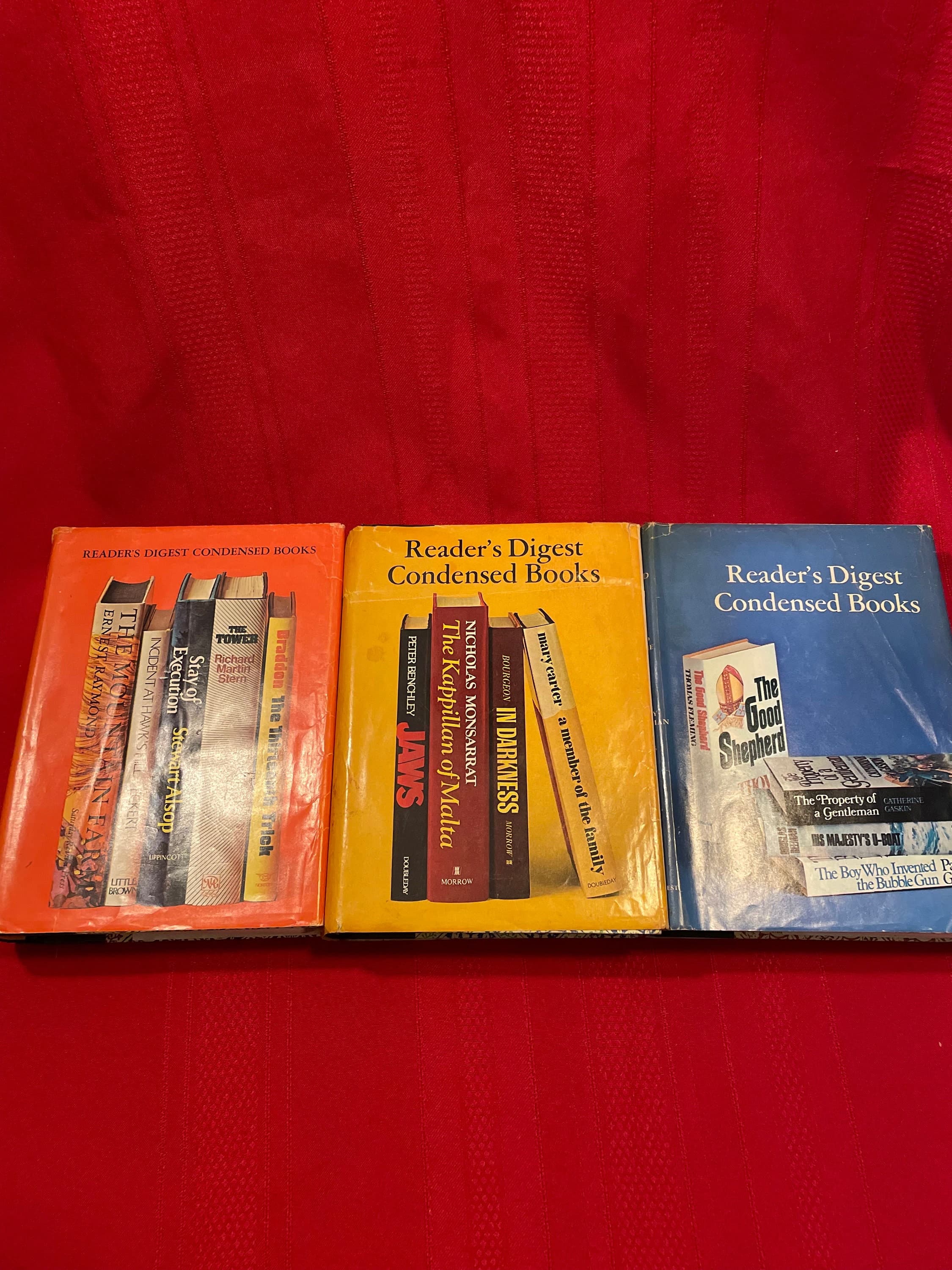 Reader’s Digest Condensed Books, Book Bundle, First Edition, Hardcover Books, Volume 1, 2, & 4, 1974
