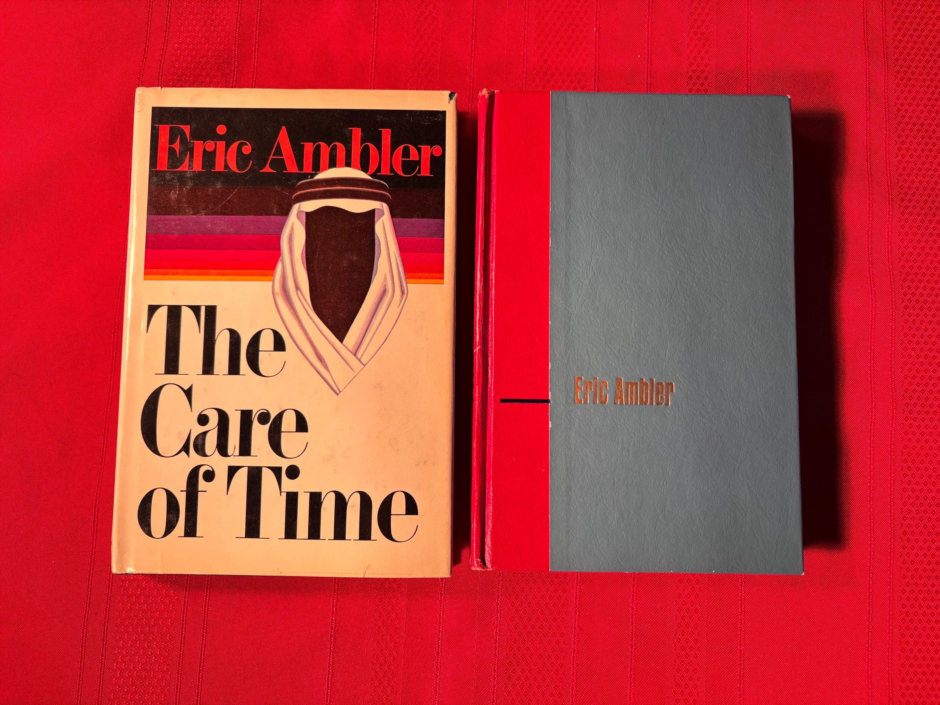 Eric Ambler Book Bundle, Journey into Fear and The Care of Time, 2 Hardcover Books, 1968, 1981, Vintage Mystery Espionage,