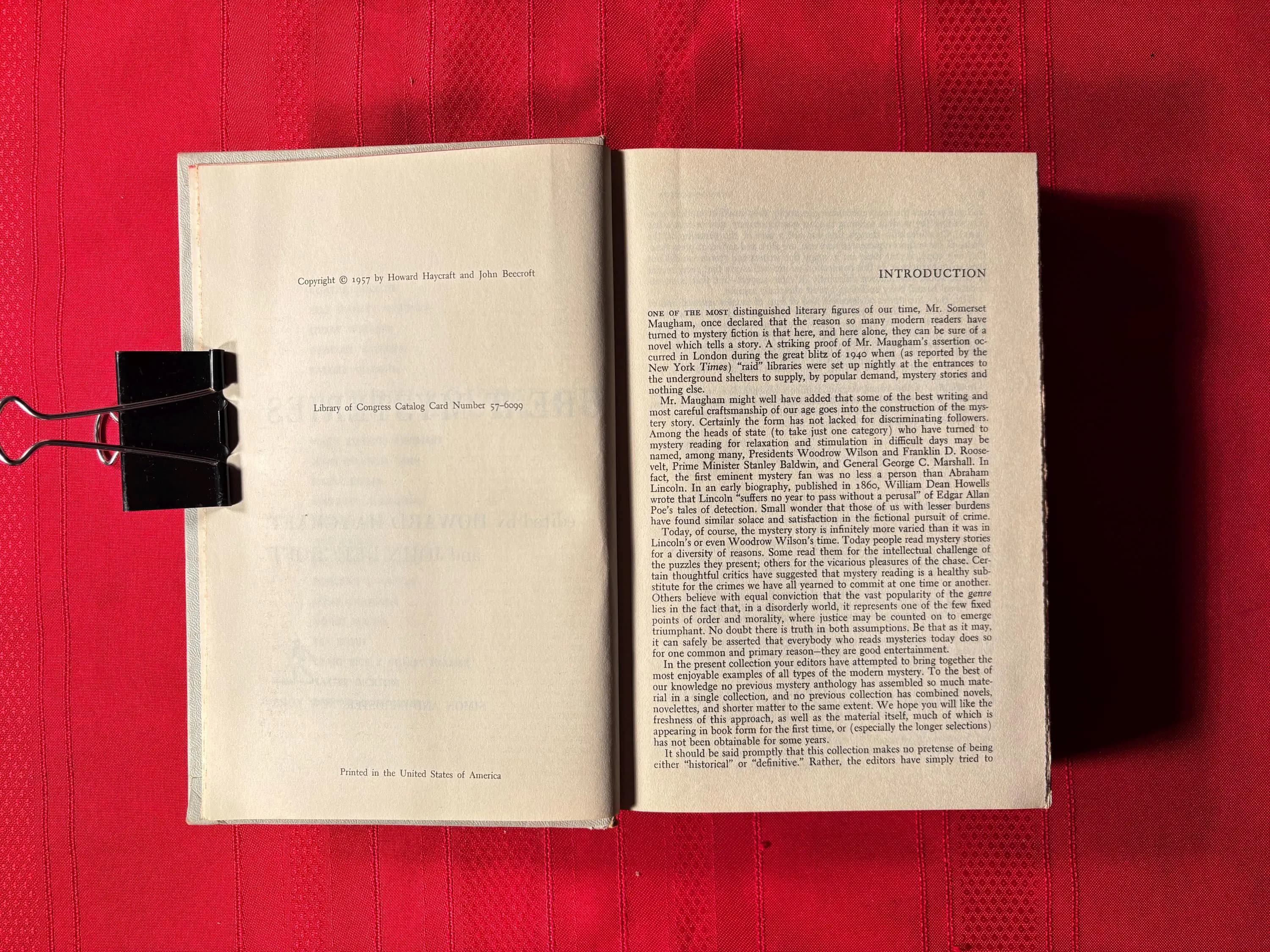 A Treasury of Great Mysteries, Edited by Howard Haycraft and John Beecroft, Hardcover Book, 1957 - image 3