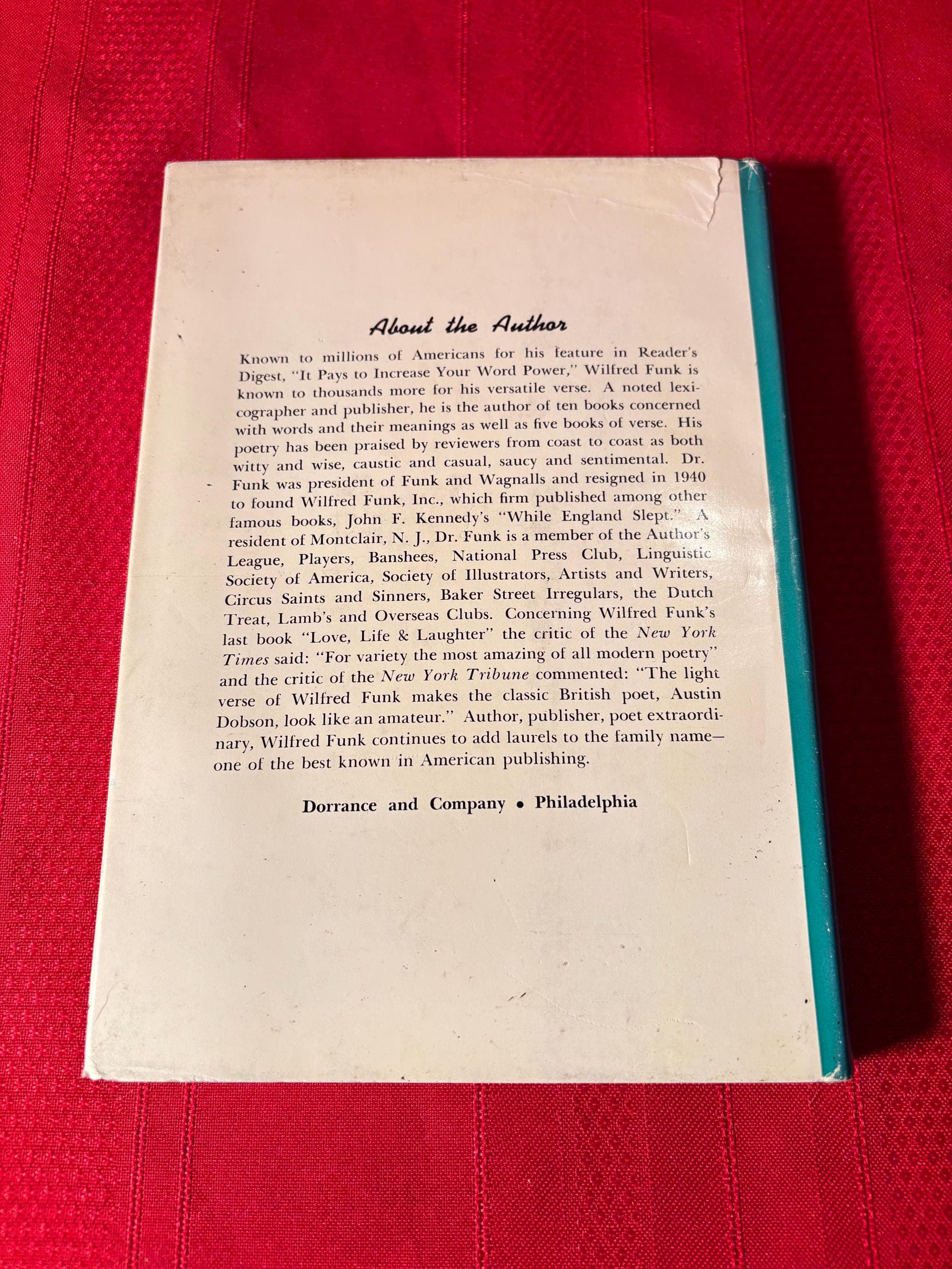 Selected Verse of Wilfred Funk, by Wilfred Funk, First Edition, Hardcover Book, 1962 - image 4