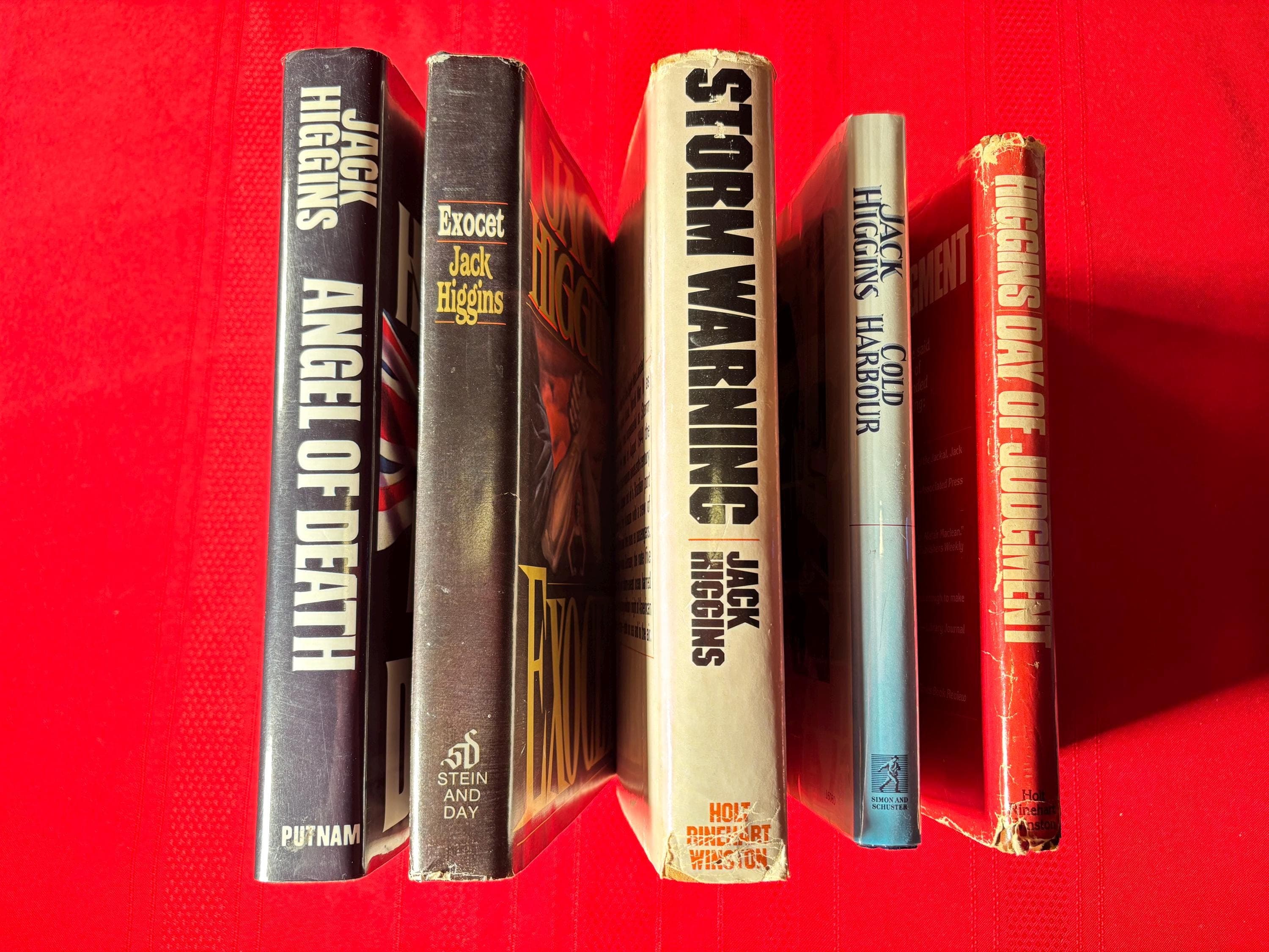 Jack Higgins Book Bundle, 5 Hardcover Books, Angel of Death, Exocet, Storm Warning, Cold Harbour, Day of Judgment, - image 3