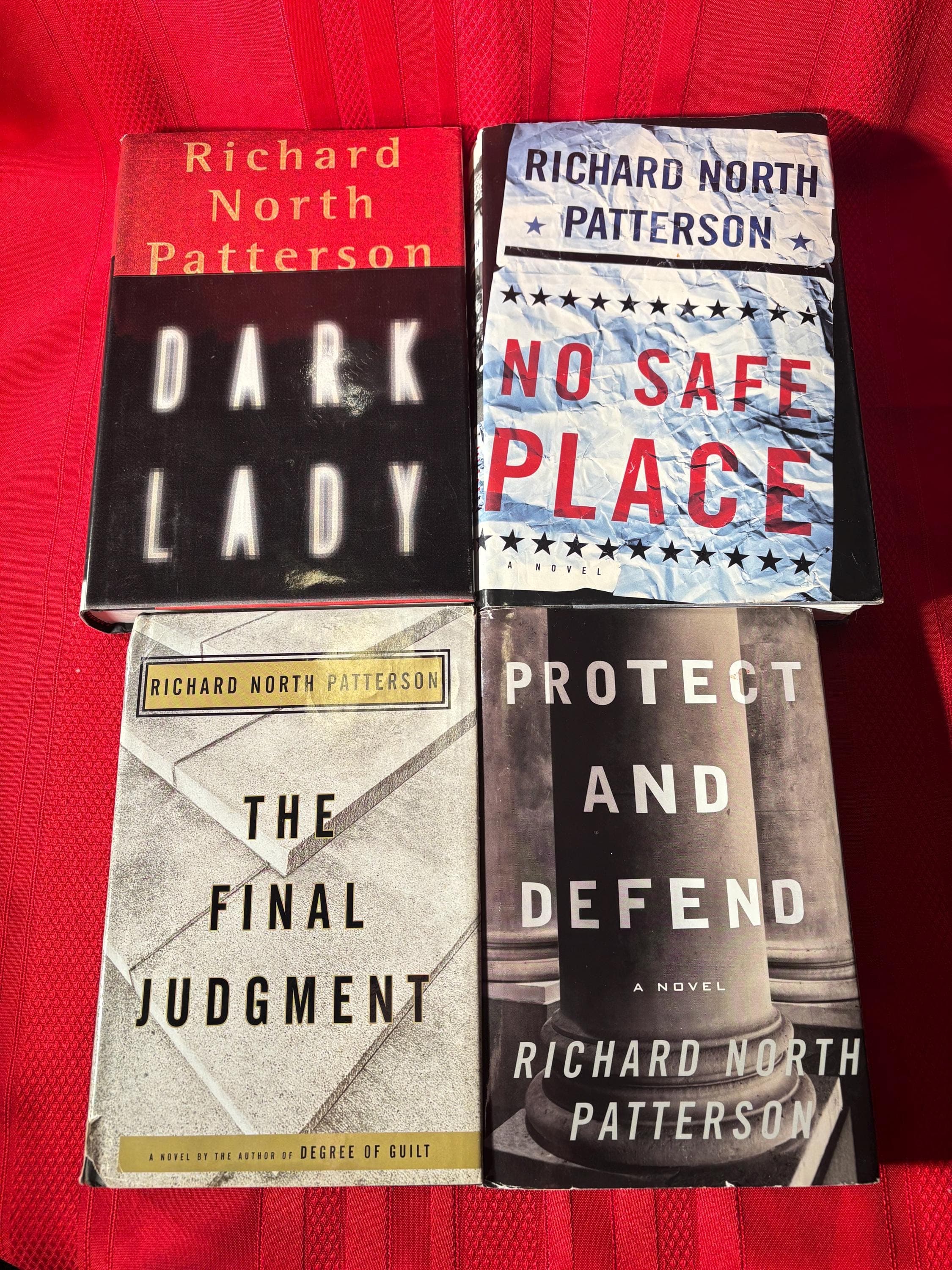 Richard North Patterson Book Bundle, Protect and Defend, The Final Judgment, Dark Lady, No Safe Place, Hardcover Books, 1990s