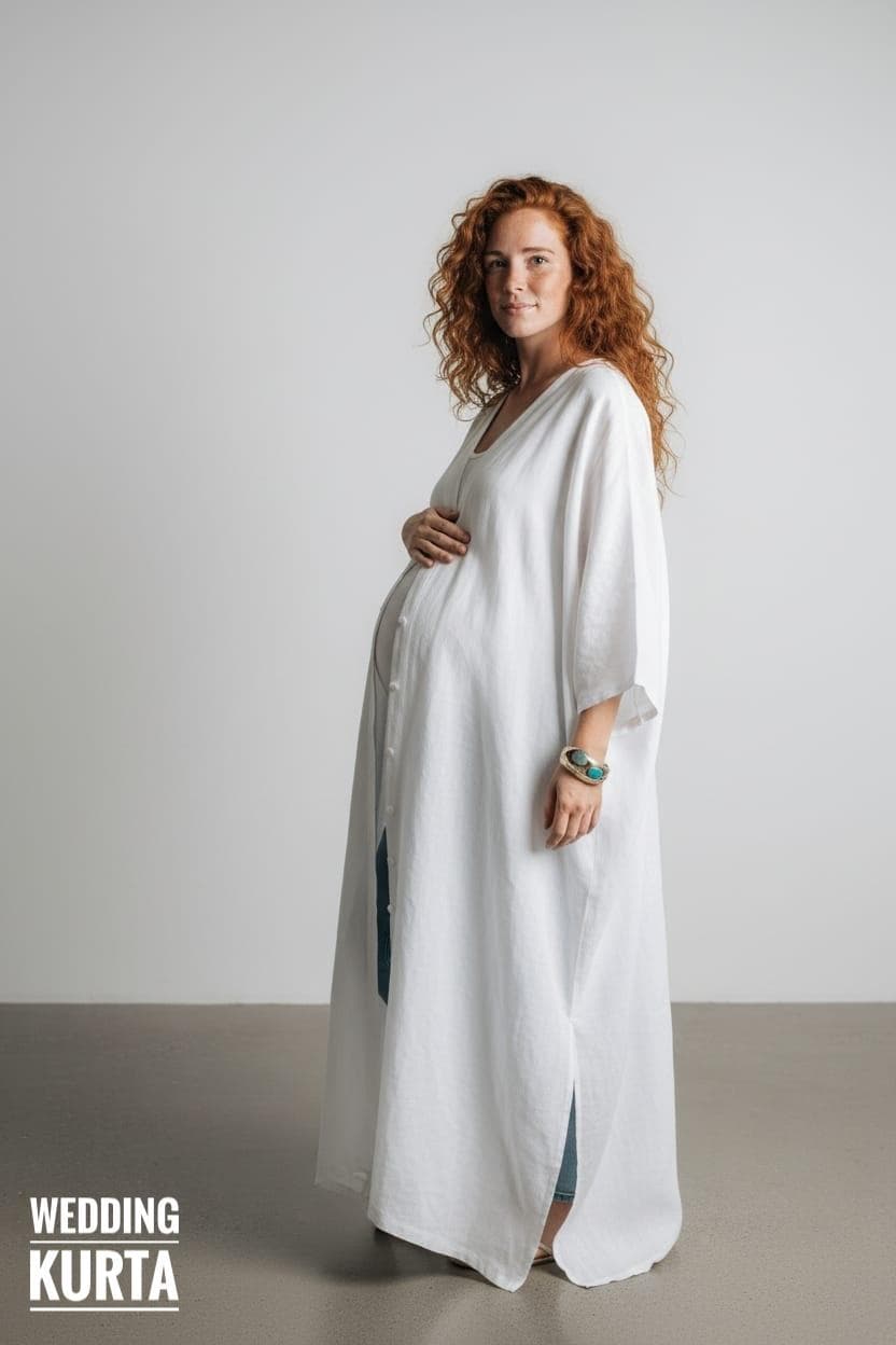 Linen Women's Kaftan - Loose Womens Caftan Robe for Pregnancy - image 3
