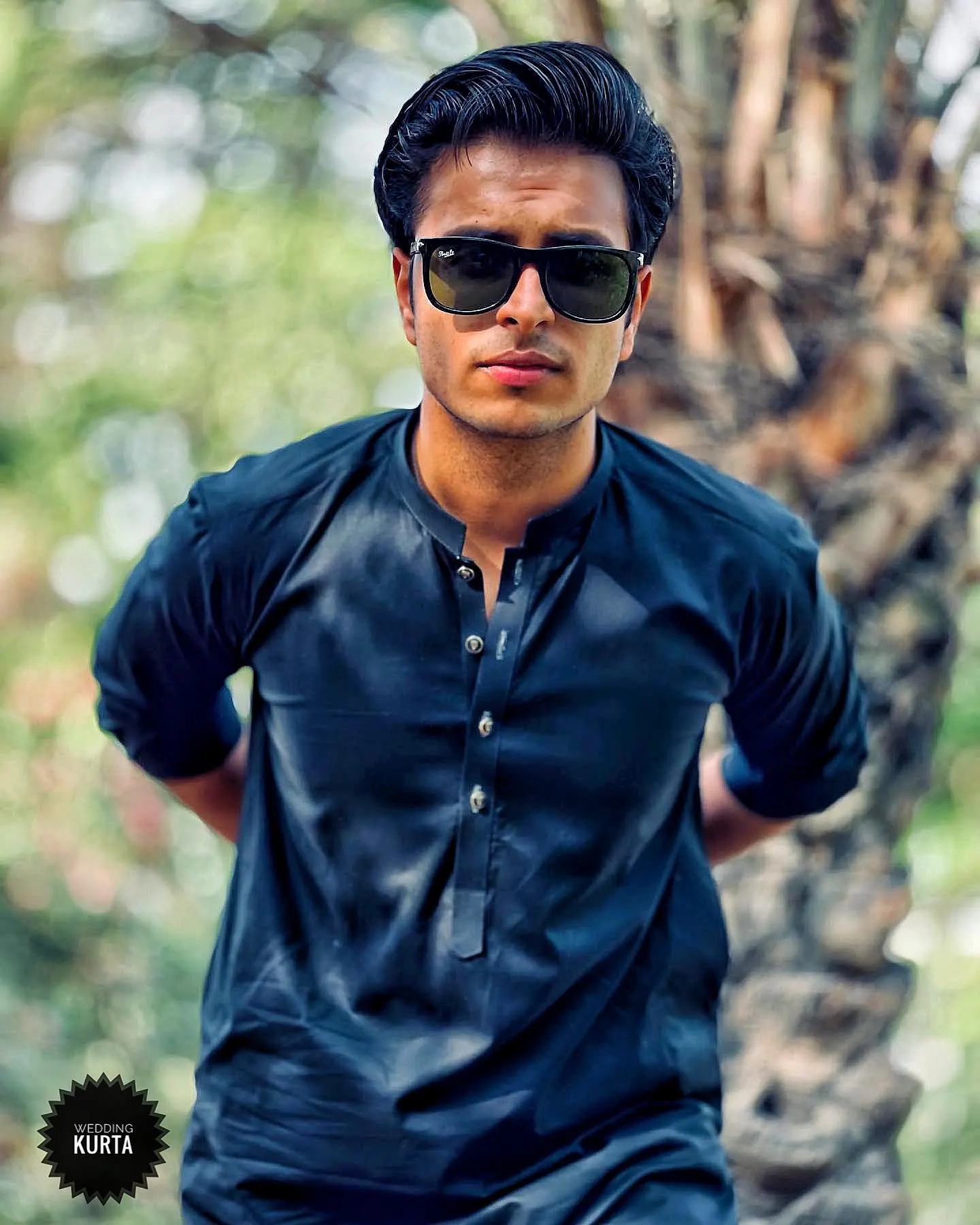 Green Cotton Kurta: Oversized Button-Up Tunic for Men - image 3