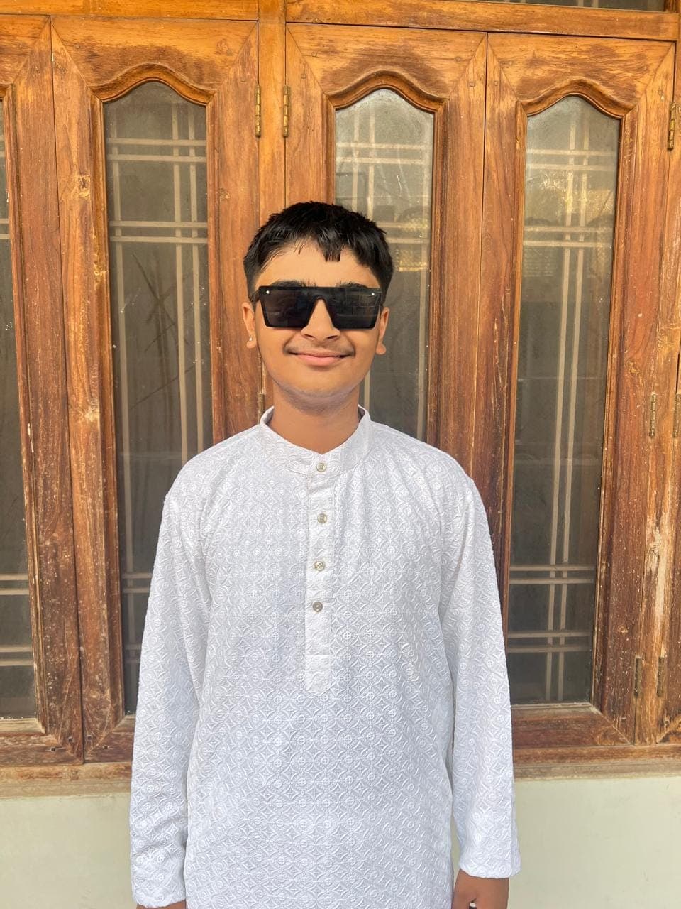 Men's White Cotton Kurta Pajama Set: Indian Wedding Outfit - image 4