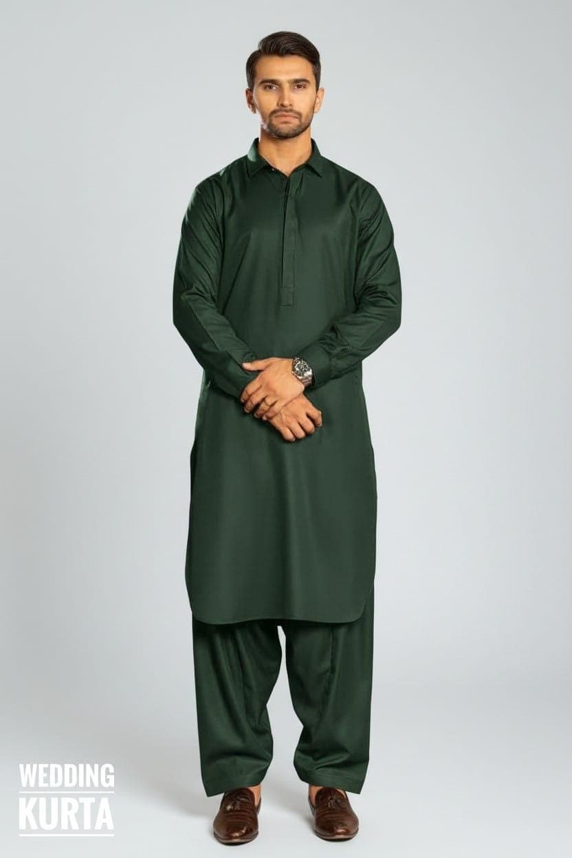 Beige Shalwar Kameez for Men - Ramadan Kareem Muslim Outfit - Saudi Arabia Style Kurta Set - image 3