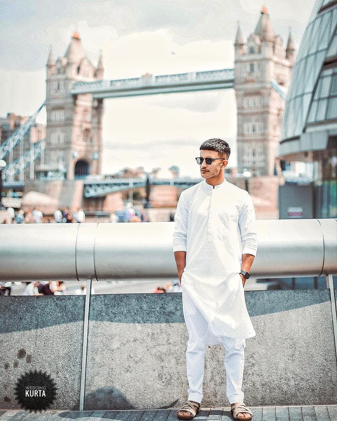 White Cotton Chikankari Kurta: Sequin Floral Bollywood Style - image 4