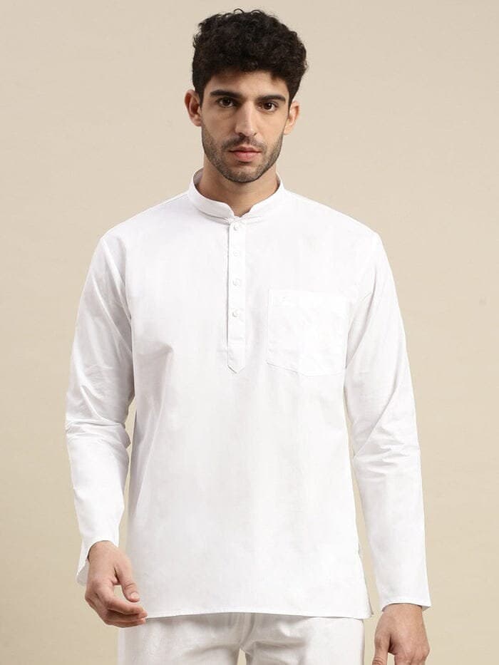 Handmade Cotton Short Kurta for Men - Traditional Indian Shirt - image 3