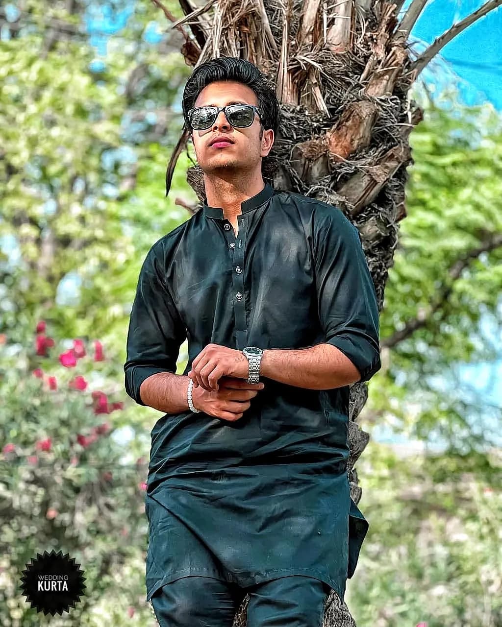 Green Cotton Kurta: Oversized Button-Up Tunic for Men - image 4
