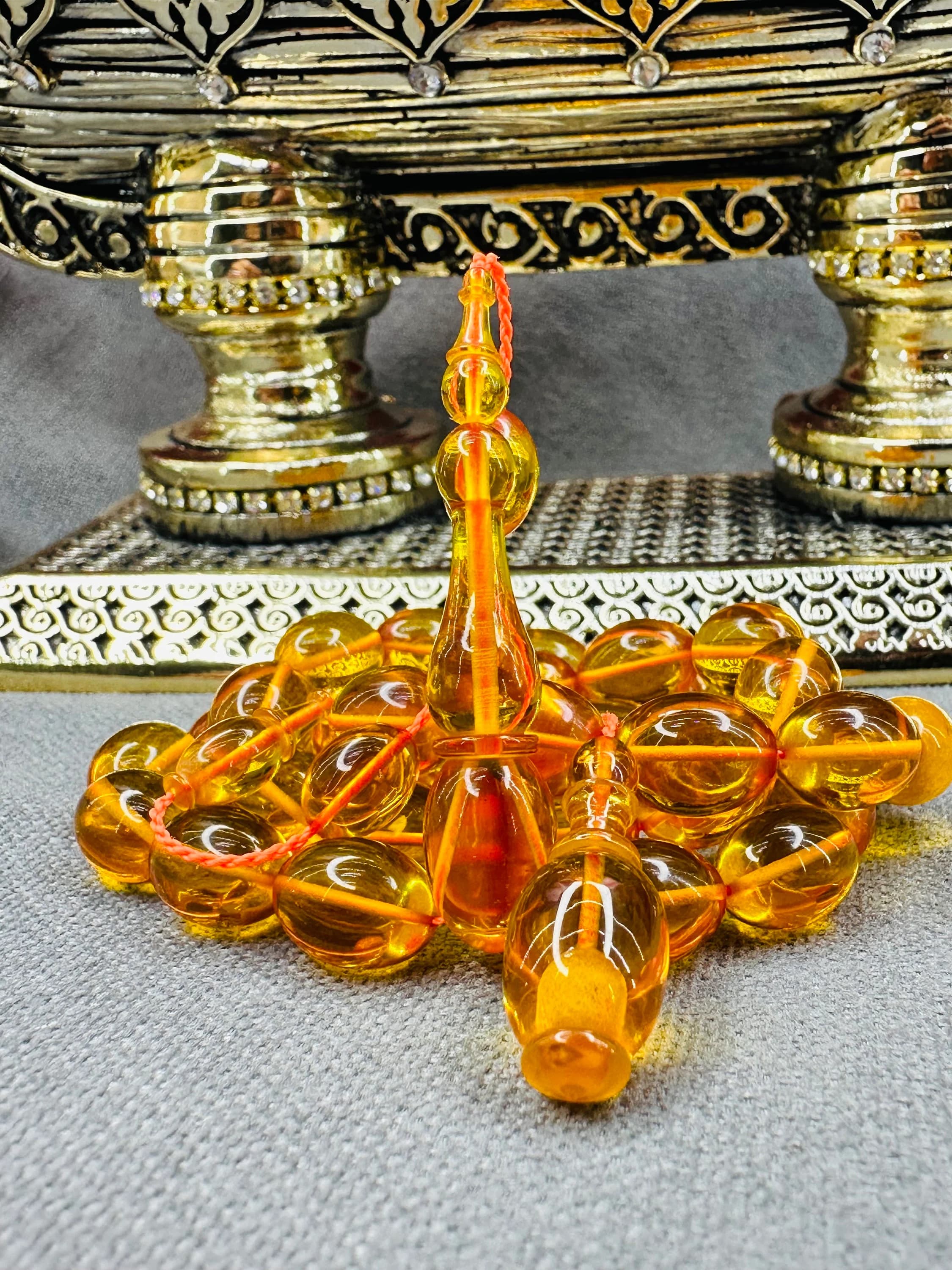 Dice Amber Tasbih, Handcrafted Tasbih, Islamic Prayer Beads, Muslim Rosary, Orange Amber Tasbeeh, Faturan Amber, Gift for Muslim Dad, - image 5