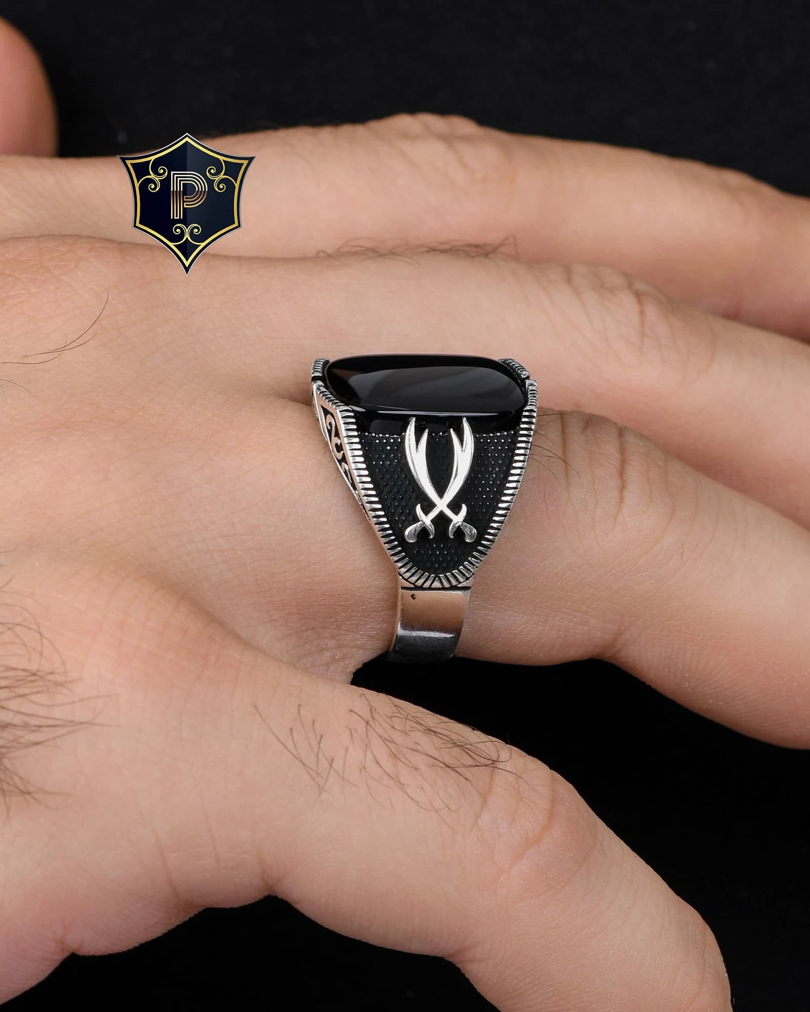 Zulfiqar Silver Ring, 925 Sterling Silver Ring, Sword Ring, Men's Black Onyx Silver Ring, Handmade Ring, Gift for Men, Turkish Ring - image 4