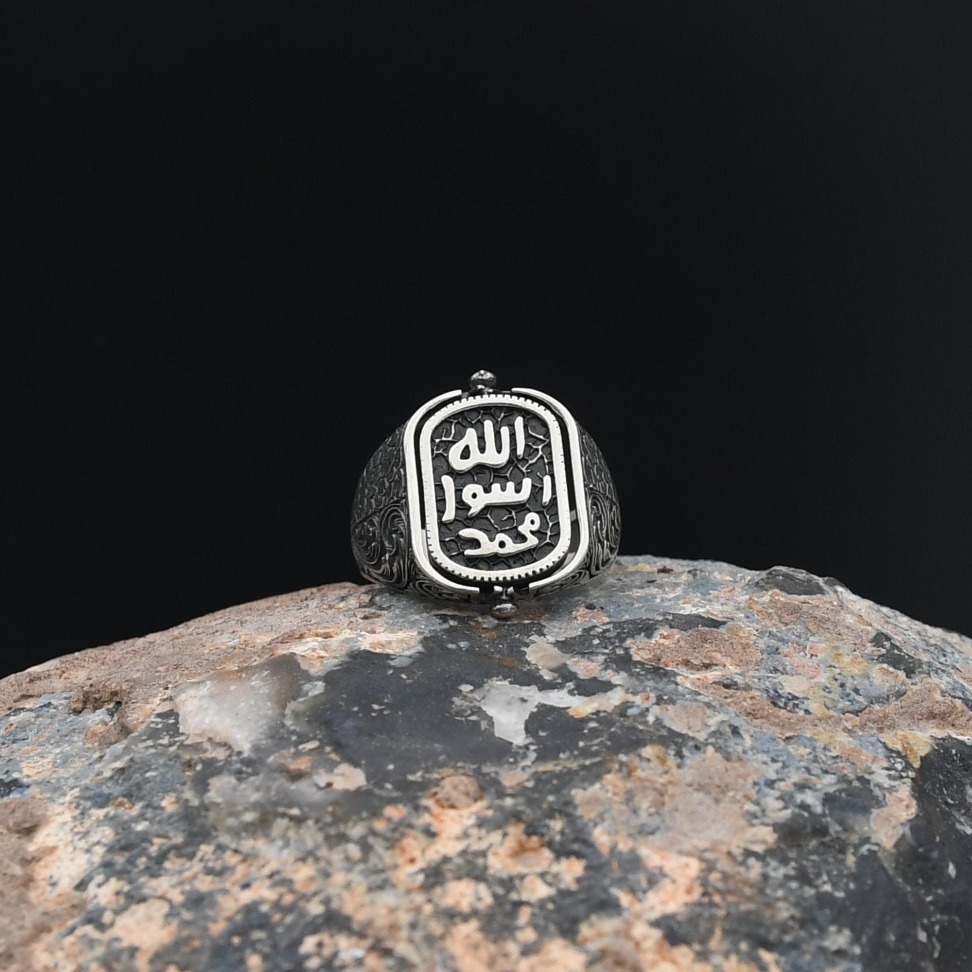 Seal of Prophet Muhammad Silver Ring, Double Sided Ring, 925 Sterling Silver Ring, Onyx Gemstone Ring, İslamic Men Ring, Muslim Gift - image 3