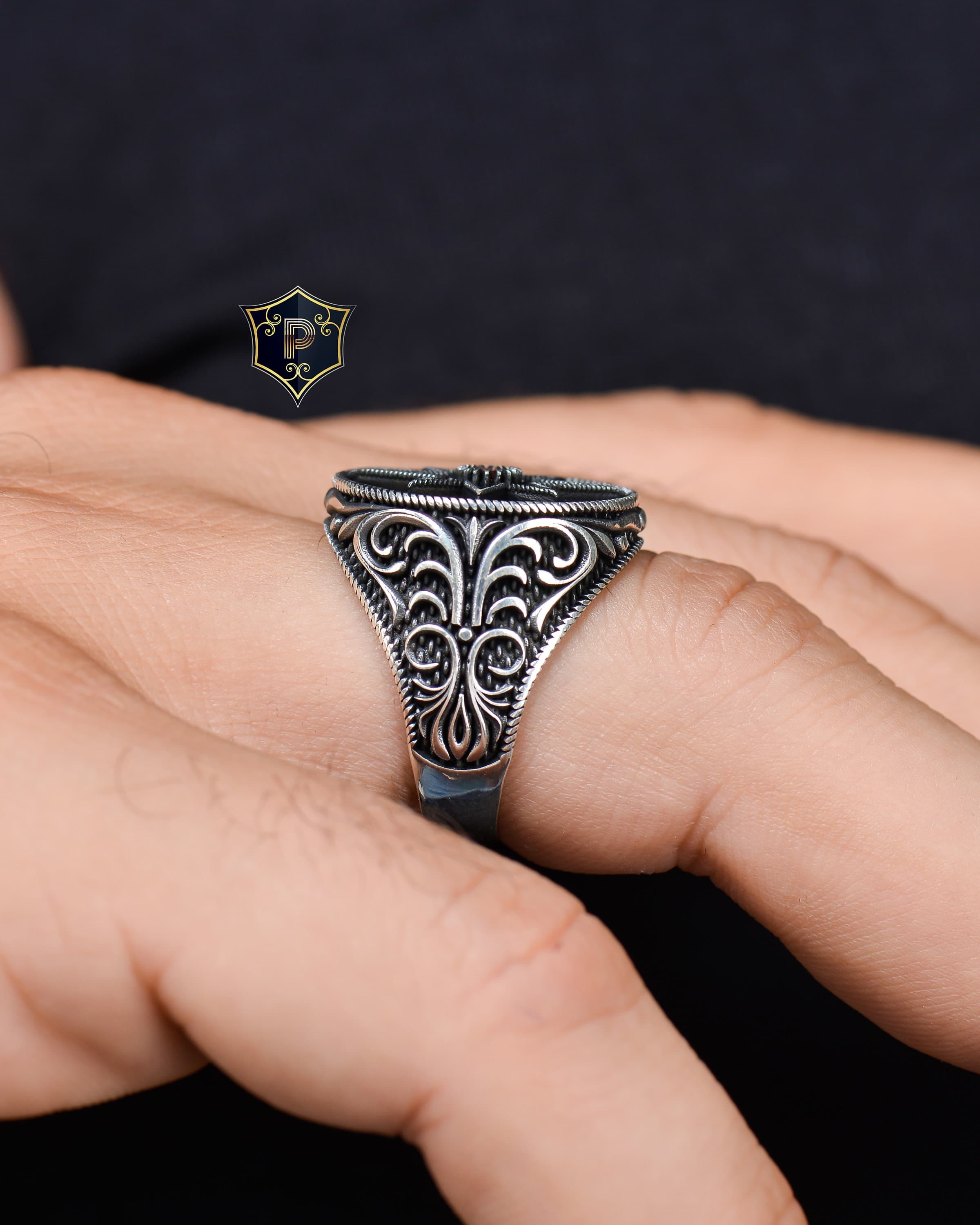 Red Garnet Silver Ring, Mens Handmade Ring, 925 Sterling Silver, Turkish Silver Ring, Fashion Ring, Best Gift - image 5