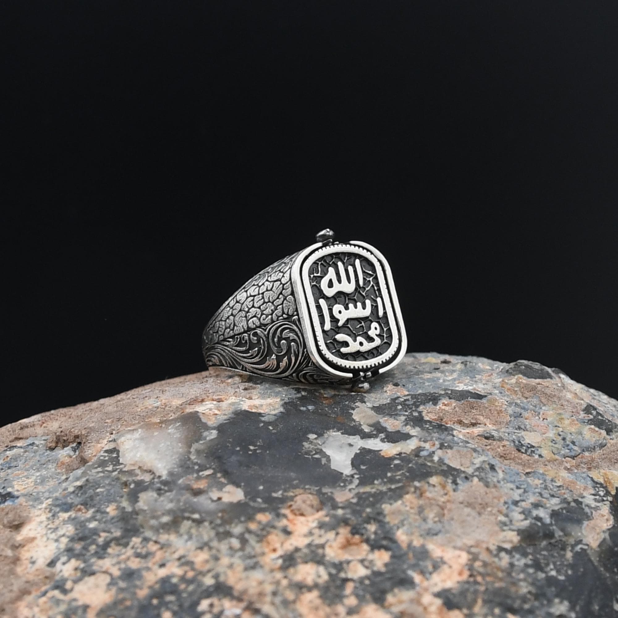 Seal of Prophet Muhammad Silver Ring, Double Sided Ring, 925 Sterling Silver Ring, Onyx Gemstone Ring, İslamic Men Ring, Muslim Gift