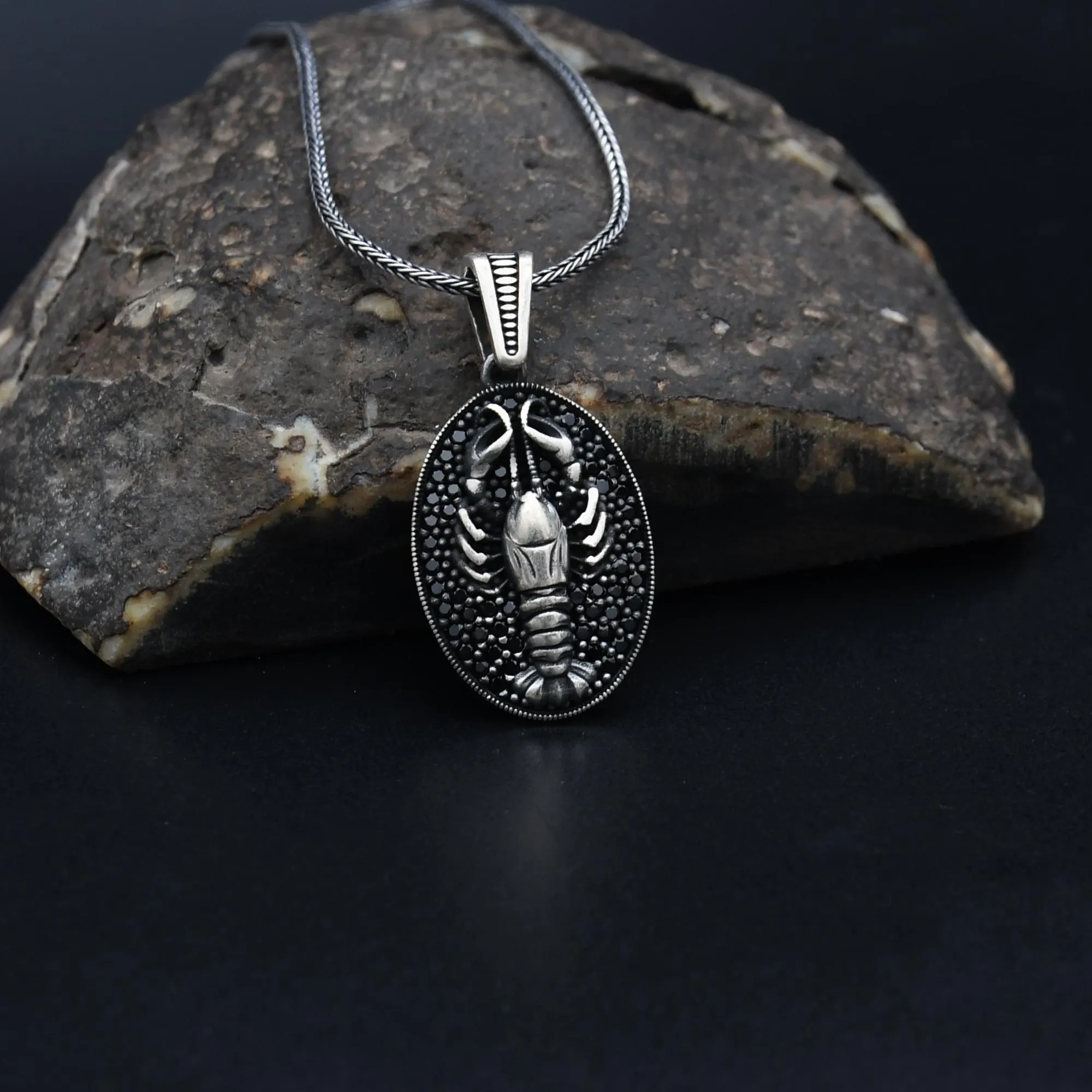 Lobster Silver Charm With Chain, Animal Lover Necklace, Lobster Silver Necklace, Handmade Necklace, 925 Sterling Silver Necklace - image 4