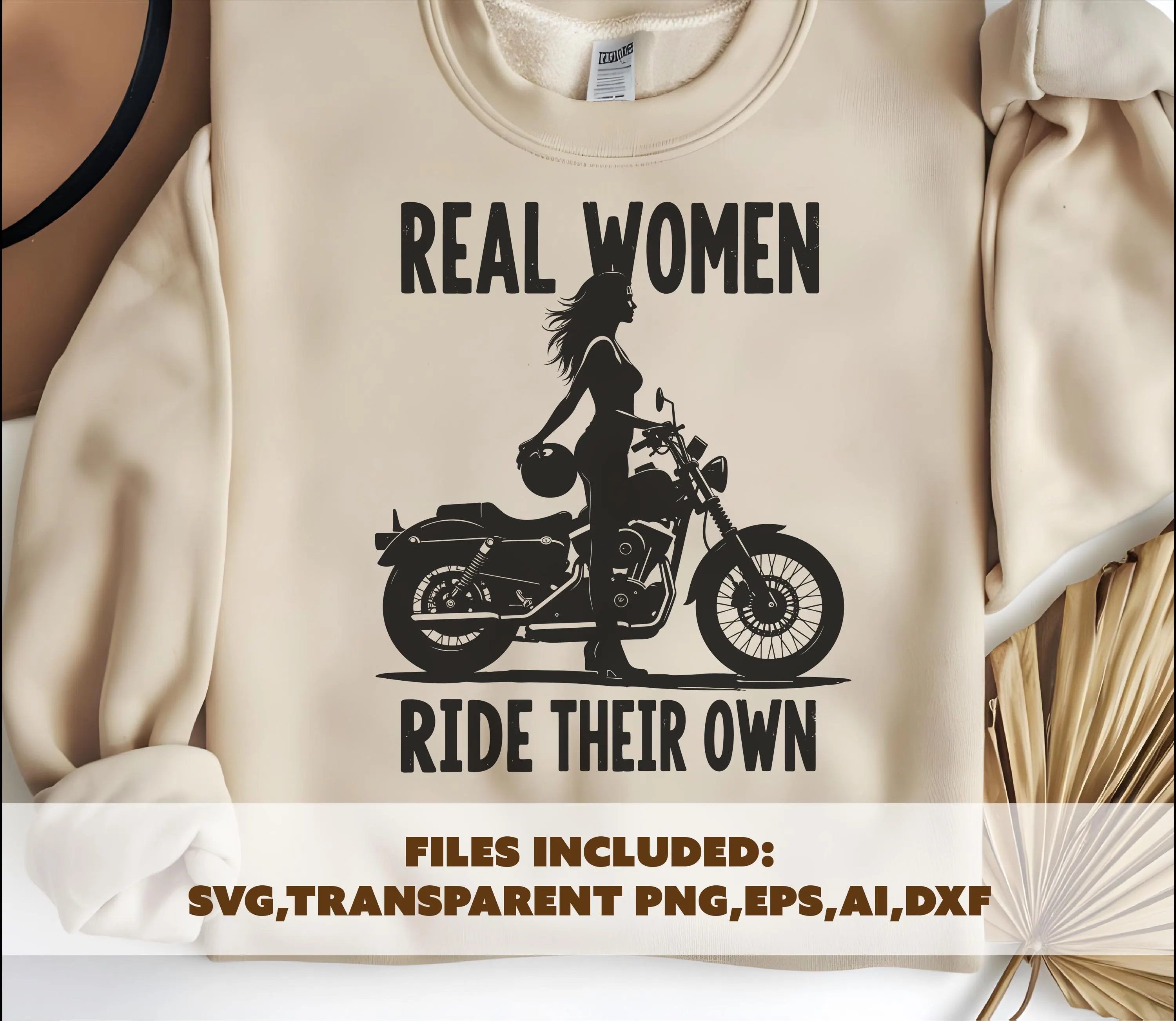 Real women ride their own svg, biker woman png, motorcycle T-Shirt png, women’s empowerment design, biker svg files, motorcycle woman vector - image 4
