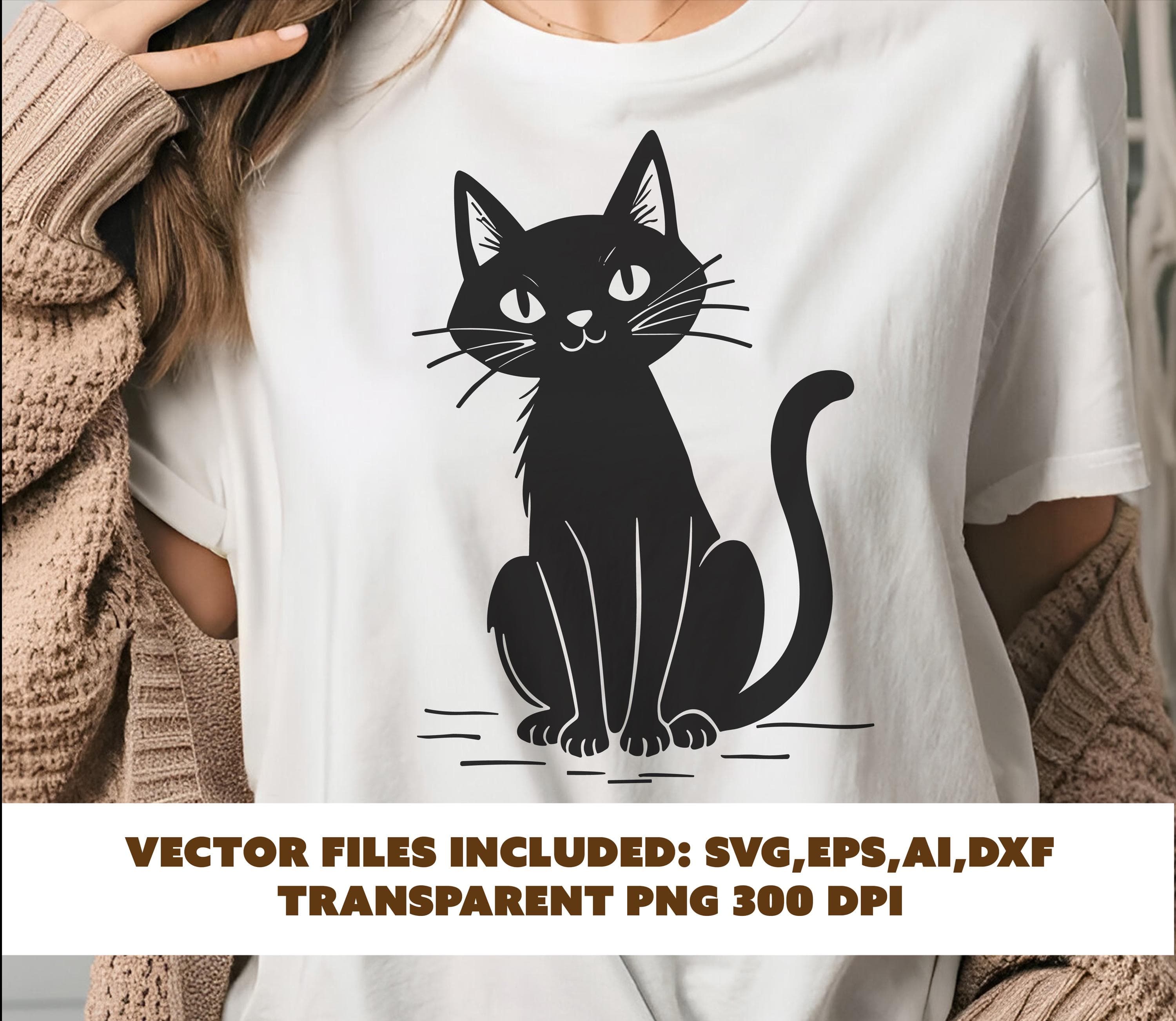 Black cat svg bundle, Cat clipart png, Cute cat silhouettes, Paw print svg, Feline vector files, Cat lover png, Cat SVG, Cat Silhouette, cat - image 5