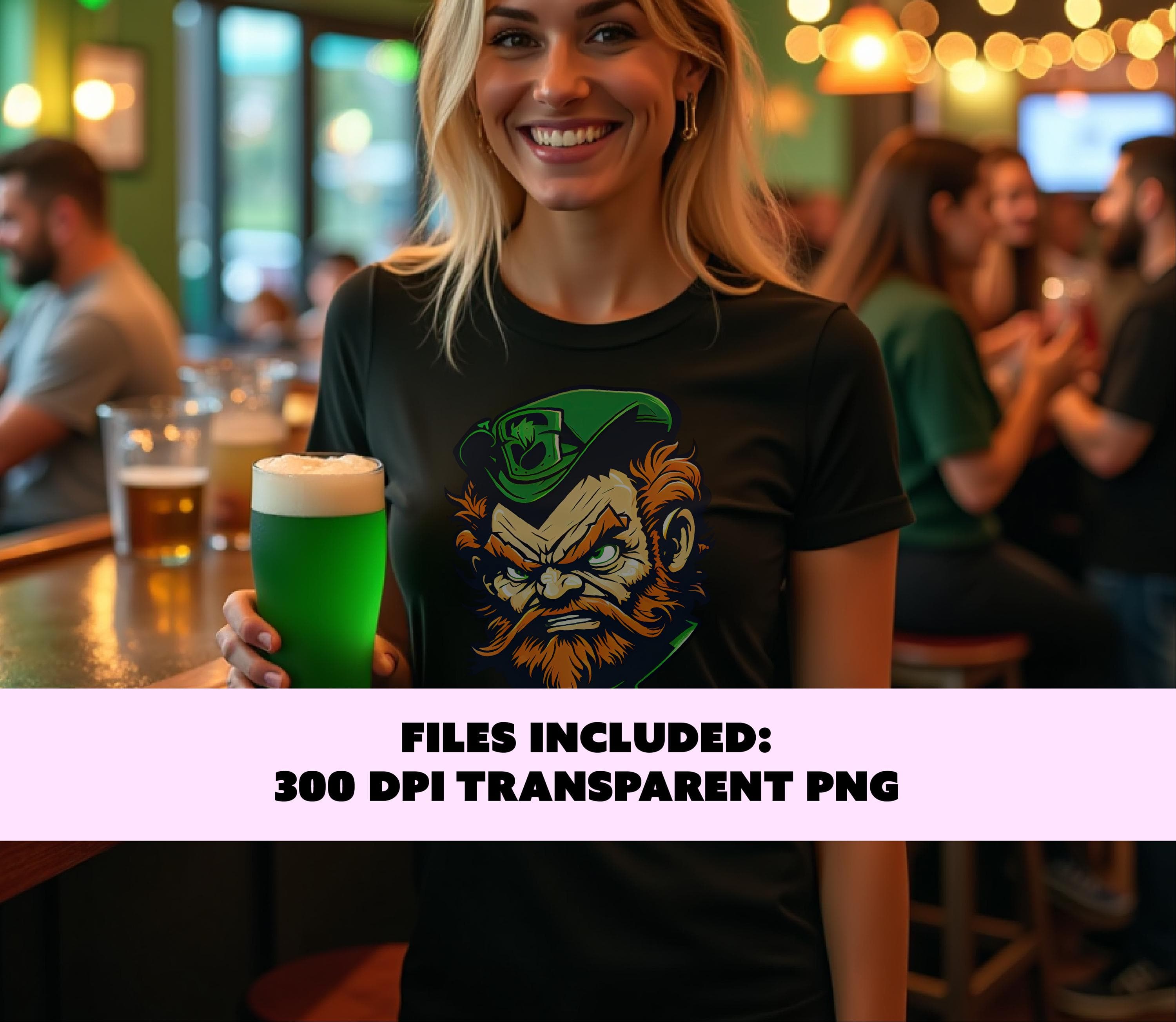 Angry Leprechaun PNG, St. Patrick's Day Transparent png, Irish Mascot Art png, Celtic Digital Download, Sublimation T-Shirt Design
