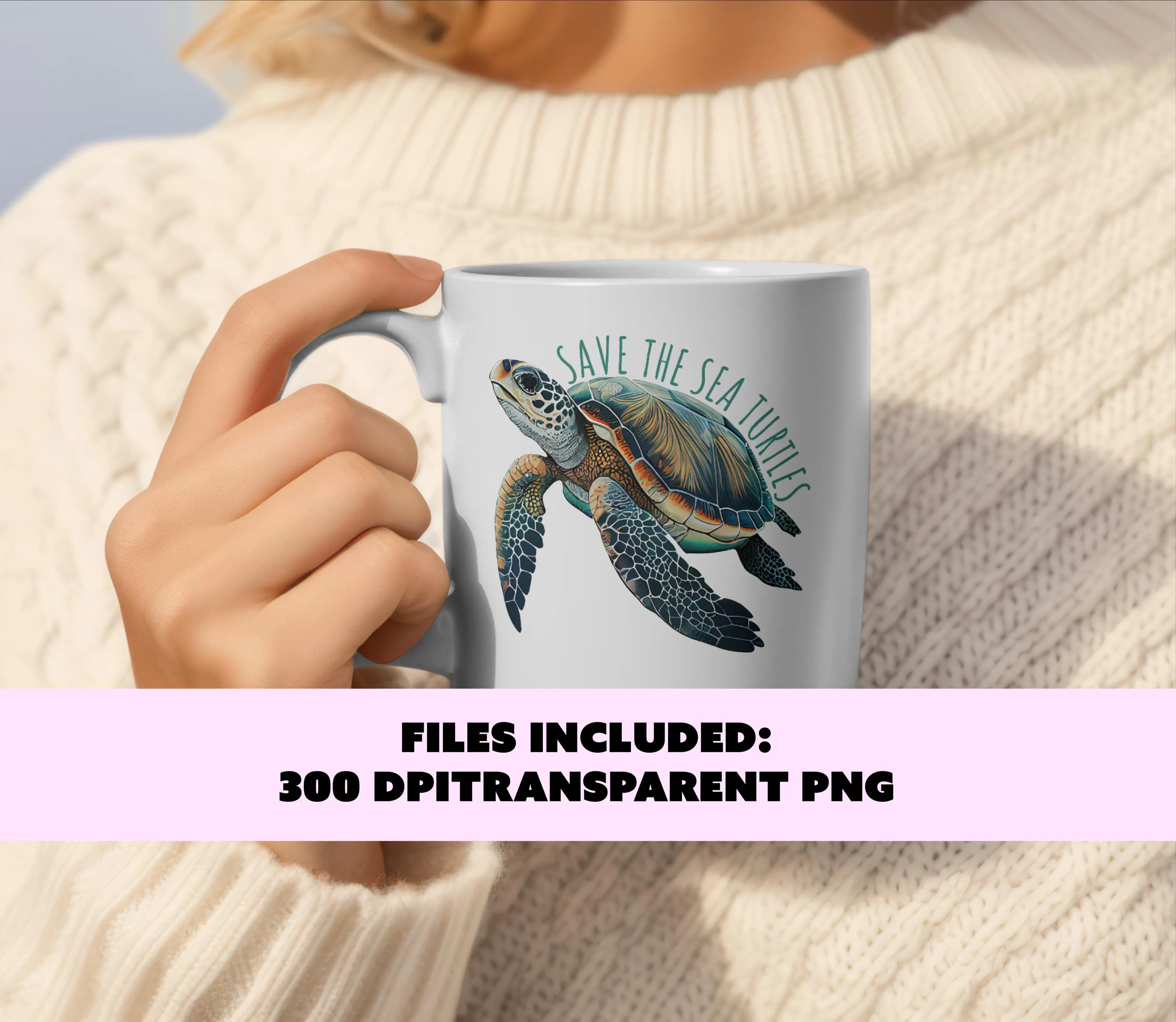 Save the sea turtles png, sea turtle design png, ocean animal png, sublimation design png, 300 dpi digital download - image 4
