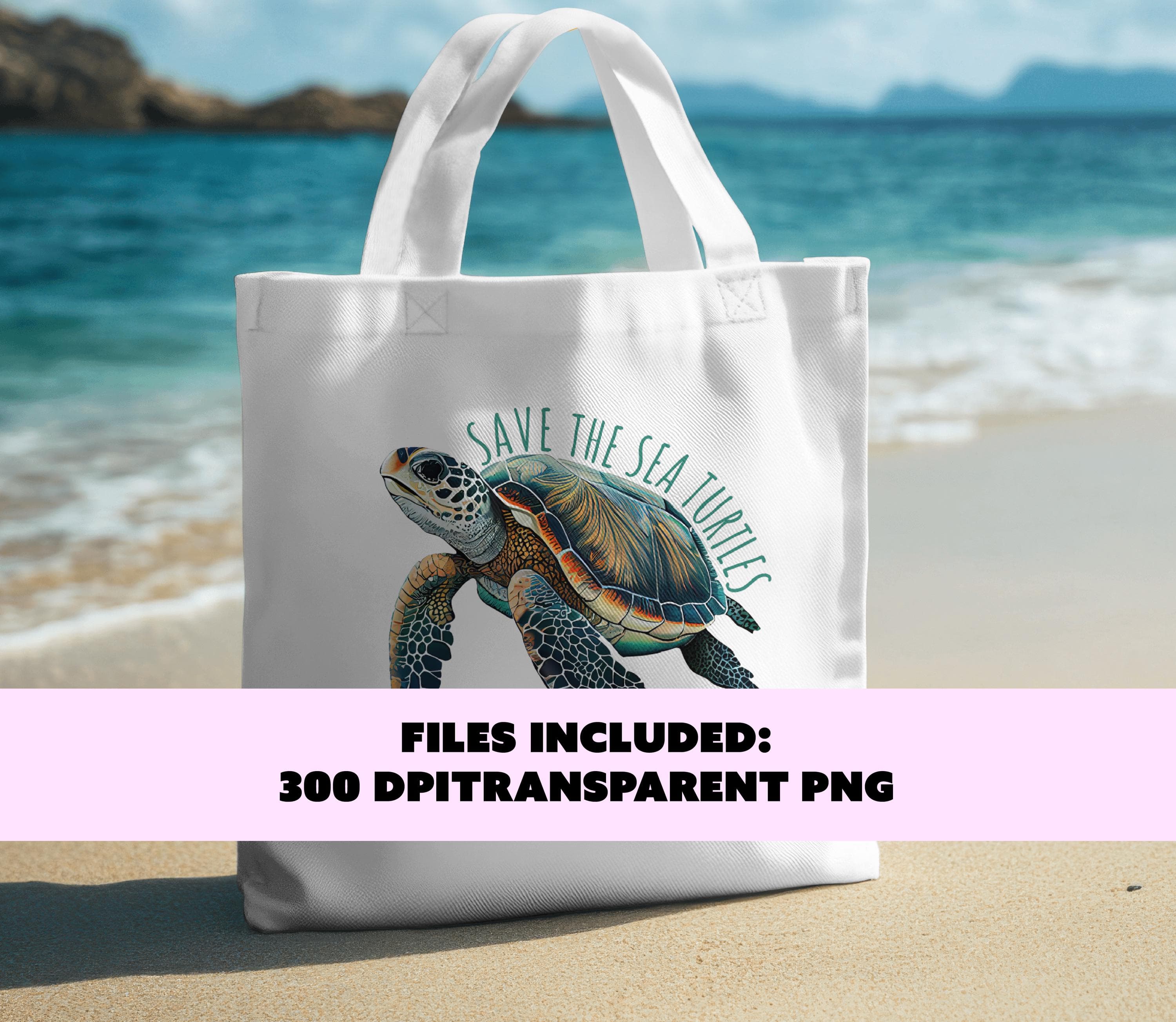 Save the sea turtles png, sea turtle design png, ocean animal png, sublimation design png, 300 dpi digital download - image 3