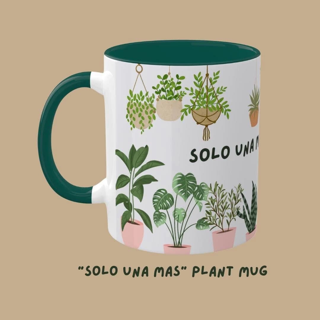 Personalized Plant Mug: "Solo Una Mas" Spanish Mug, Gardening Gift