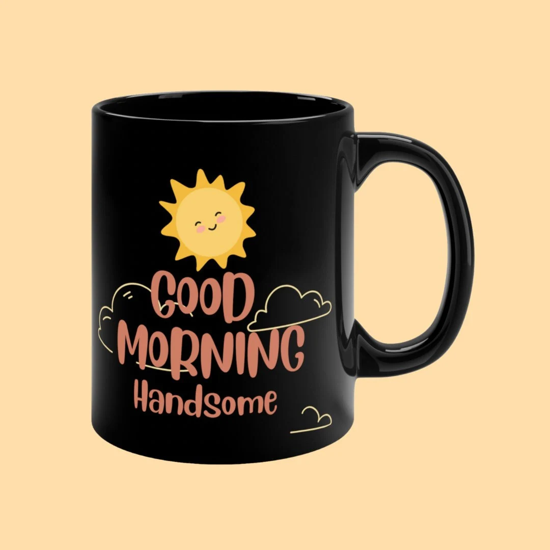 Personalized Good Morning Handsome Mug, Couple Matching Mugs, Father's Day Gift