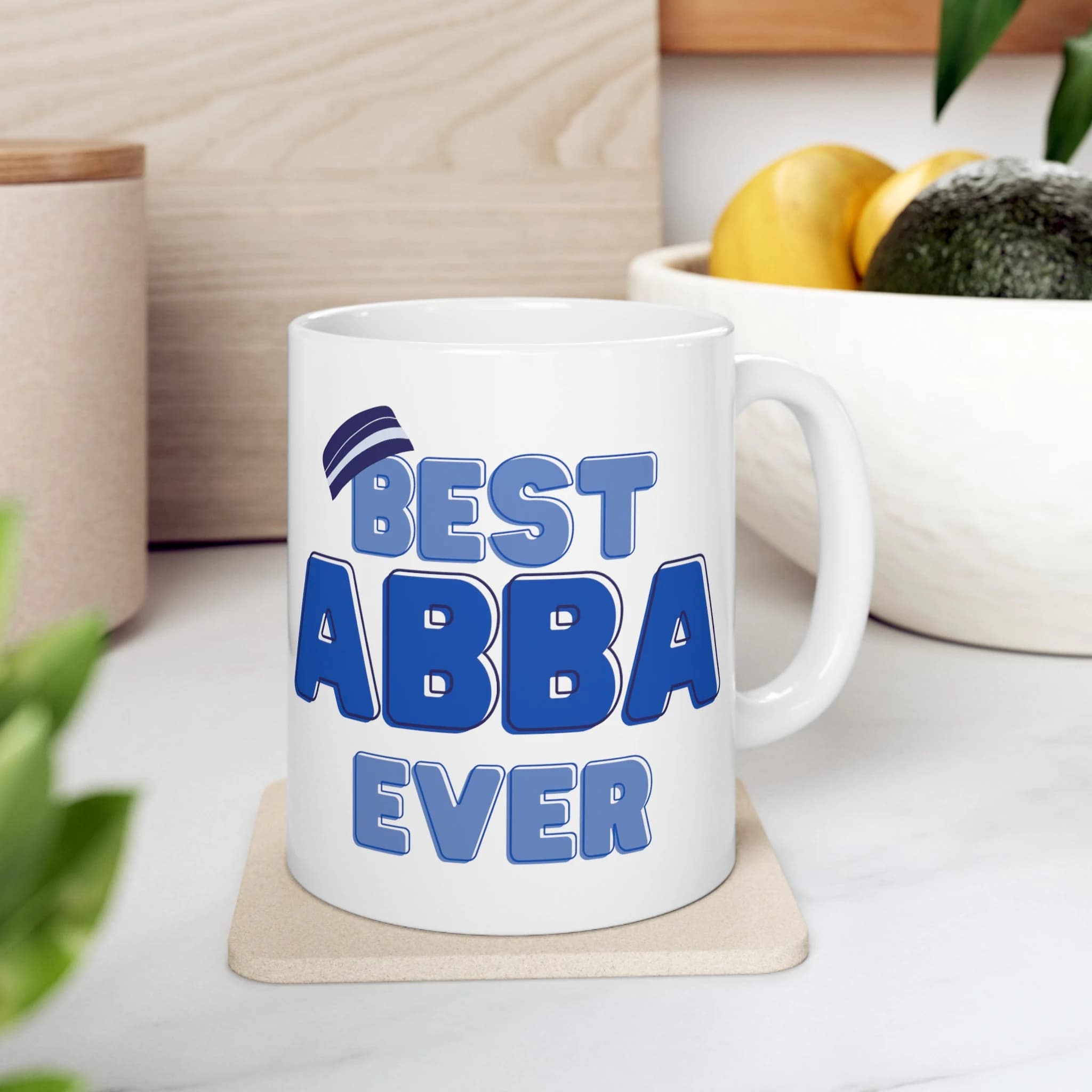 Best Abba Ever Mug with Design of Kufi/Top, Personalize Father's Day Gift, Desi Chai Cup, Mug for Him, Dad Birthday Gift, Muslim Dad Gift - image 2
