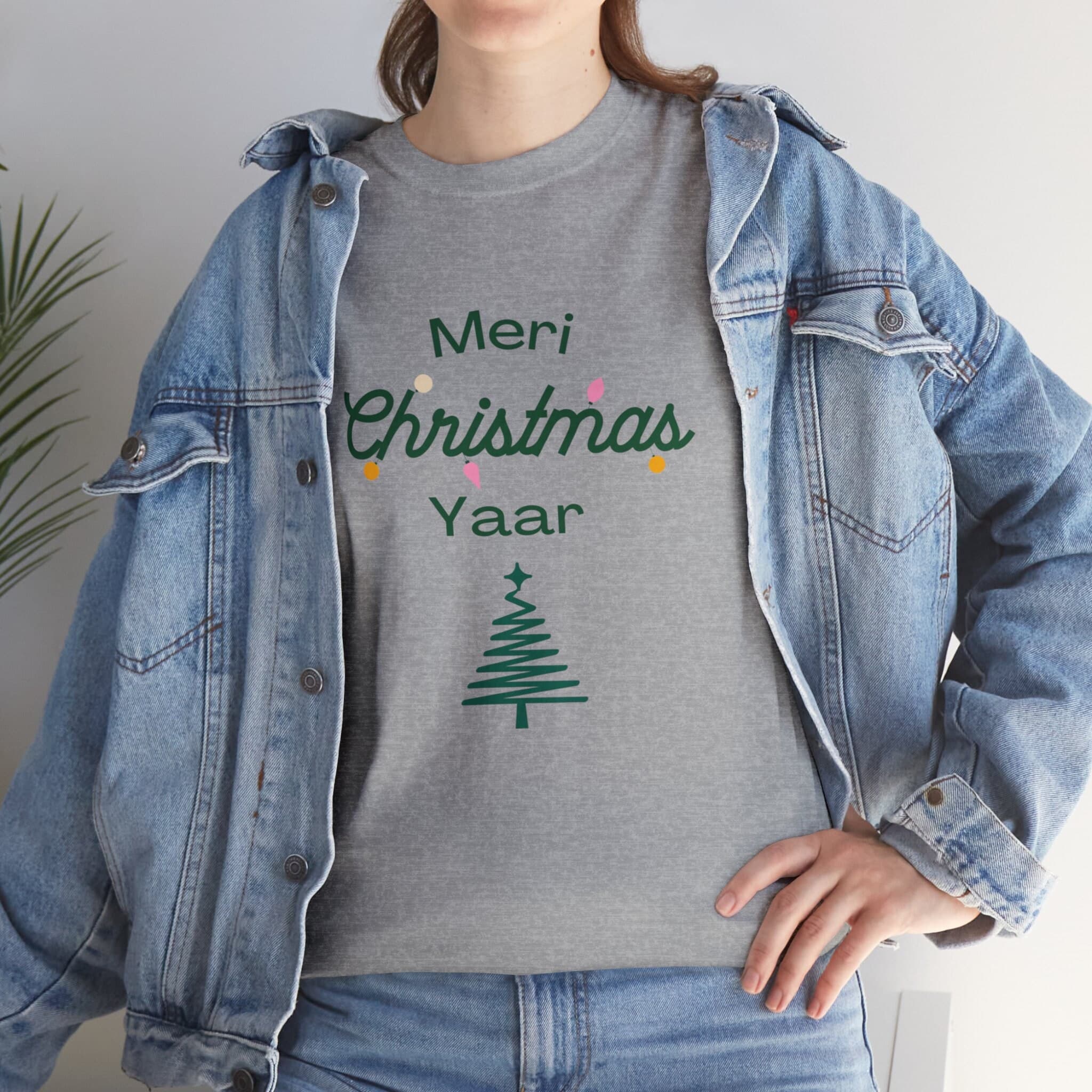 Meri Christmas Yaar Shirt - Christmas Tree Design, Desi Tshirt, Urdu Shirt Holiday Gift for Her, Gift for Him, Desi Holiday Shirt for Woman - image 5
