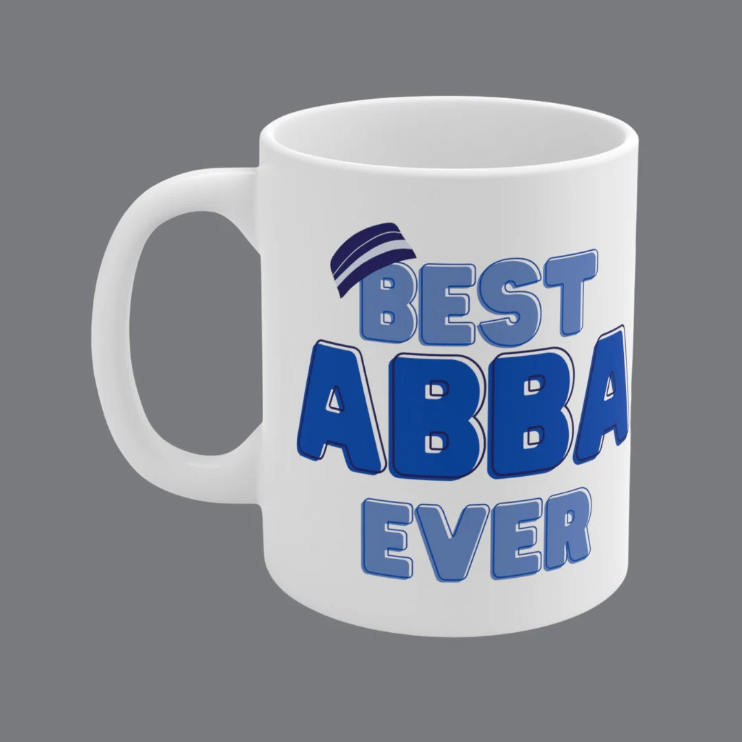 Best Abba Ever Mug with Design of Kufi/Top, Personalize Father's Day Gift, Desi Chai Cup, Mug for Him, Dad Birthday Gift, Muslim Dad Gift