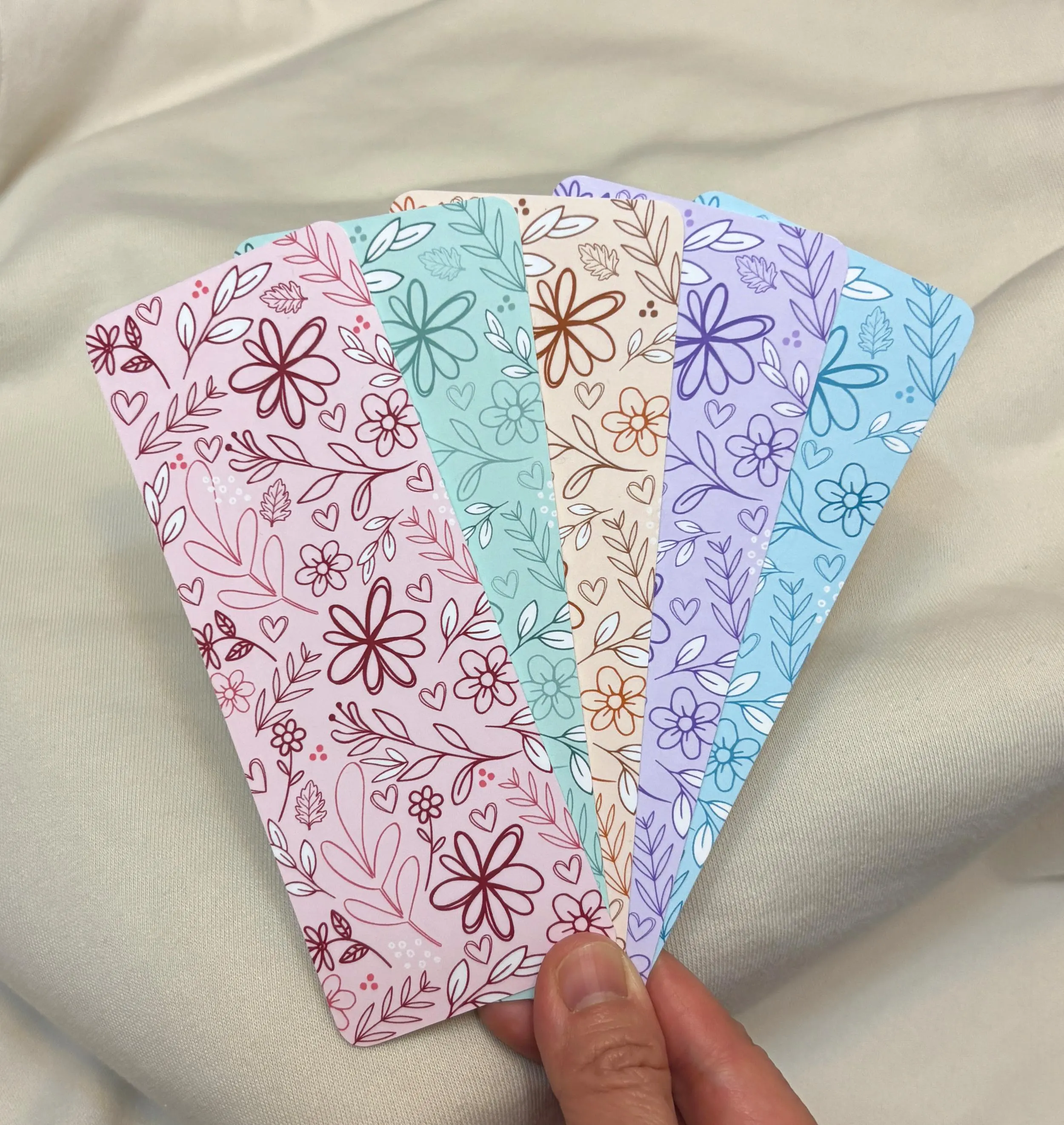 Multi-Color Boho Flowers Bookmark Set or Individual, Book Club Reading Gift, Gifts for Readers