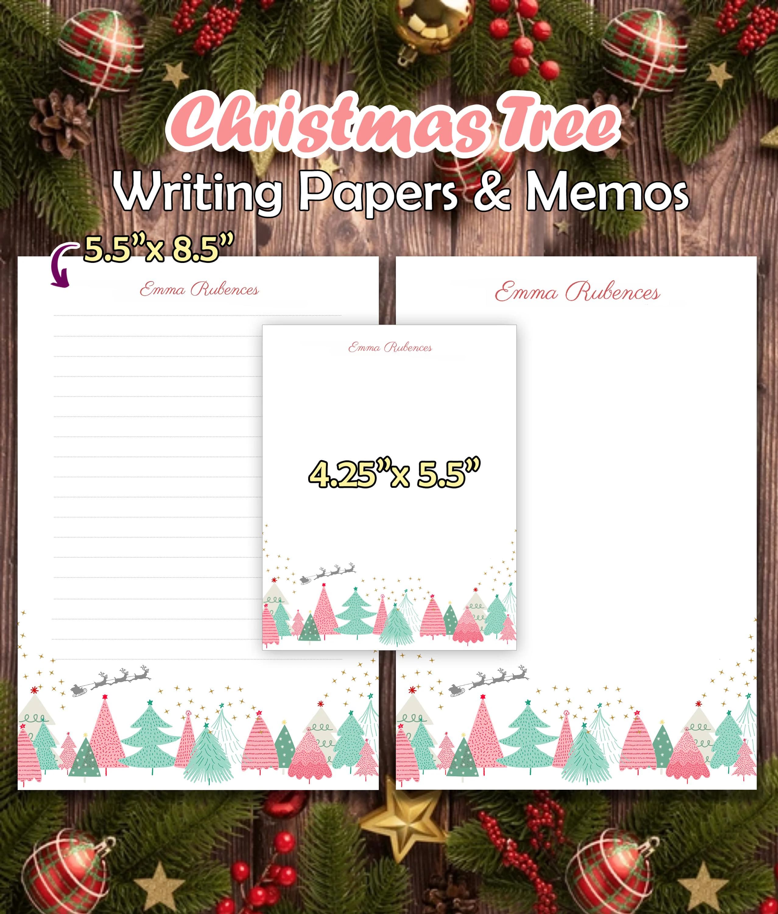 Personalized Christmas Tree Stationery Set, A5 Writing Paper - image 5