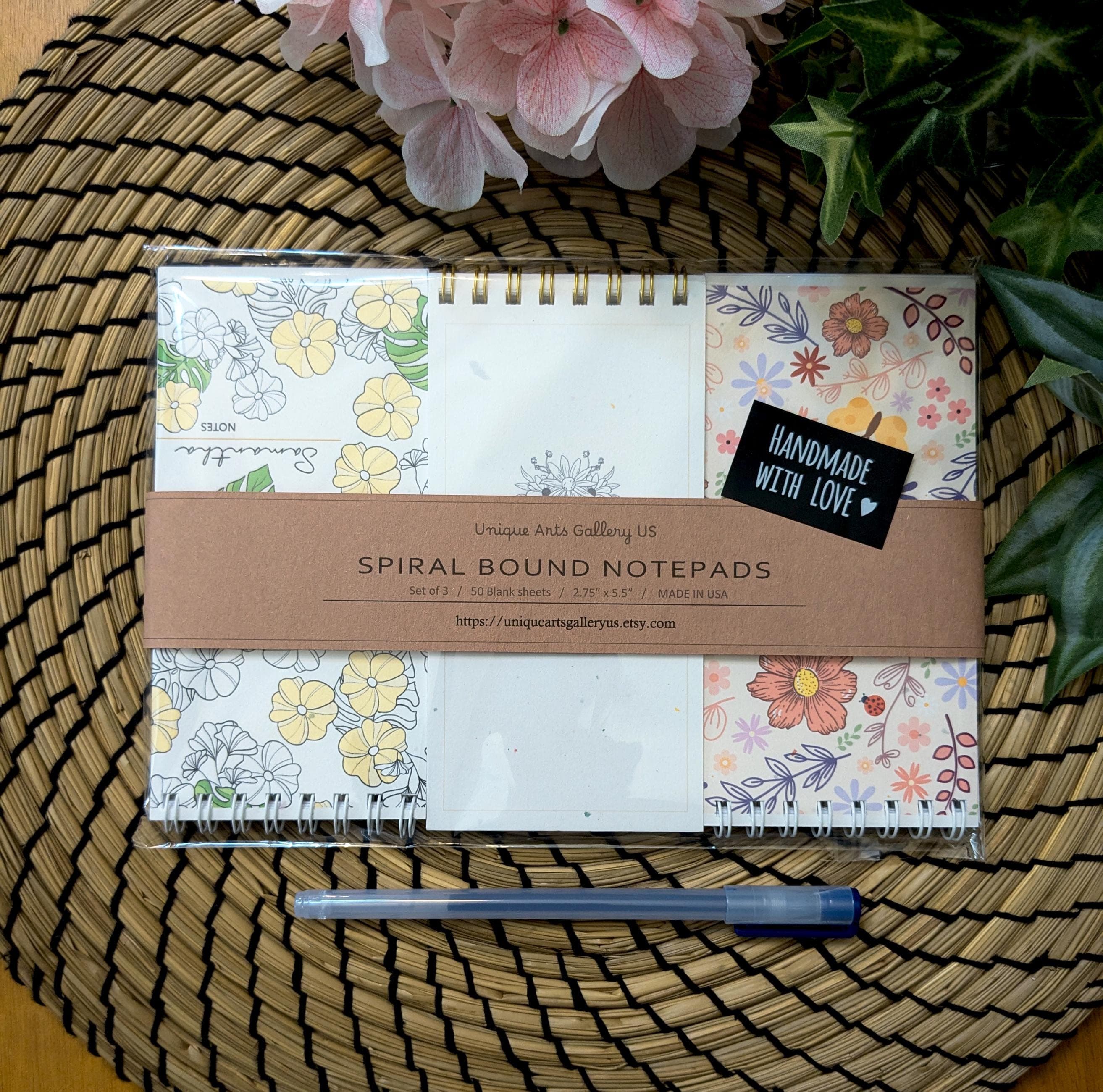 Personalized Wildflower Notepad Set: Custom Stationery Gift