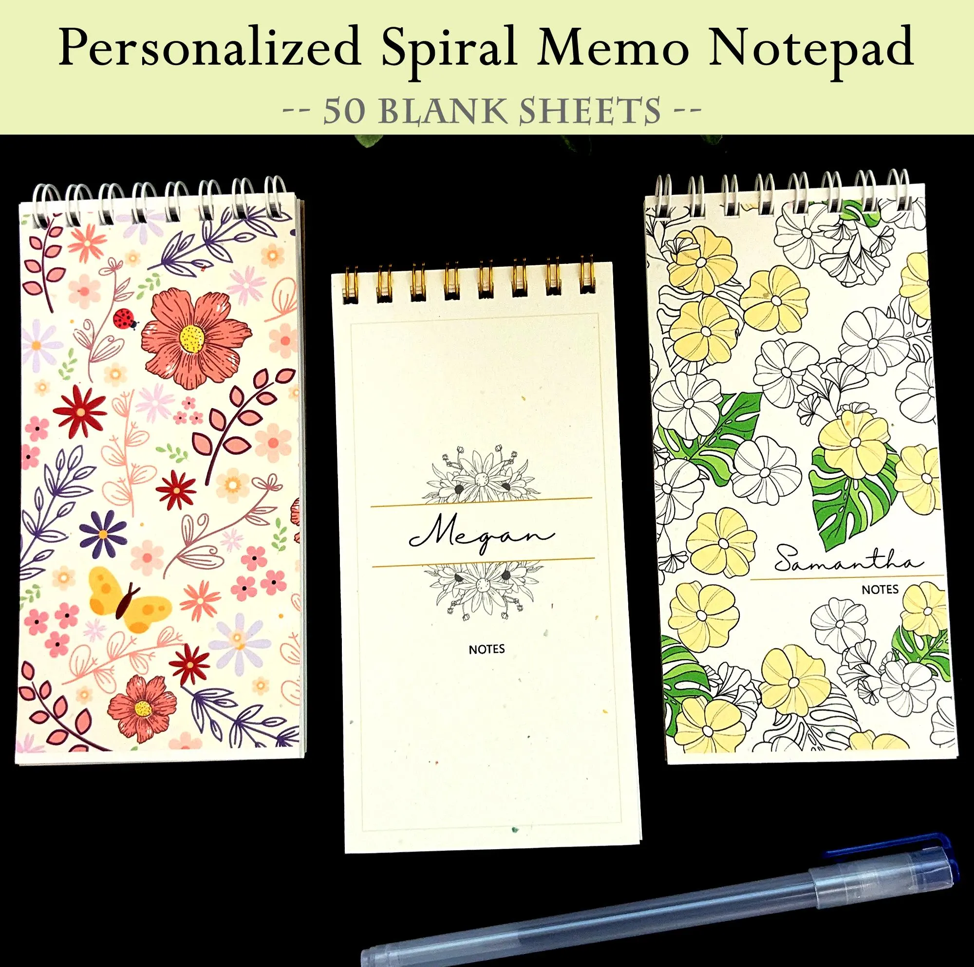 Personalized Wildflower Notepad Set: Custom Stationery Gift - image 4