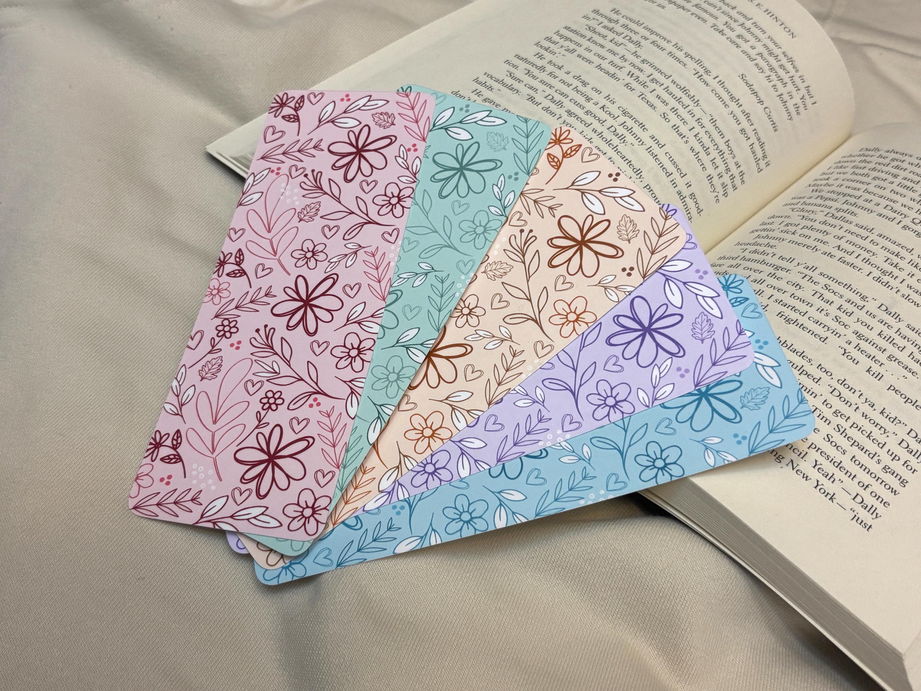 Multi-Color Boho Flowers Bookmark Set or Individual, Book Club Reading Gift, Gifts for Readers - image 5