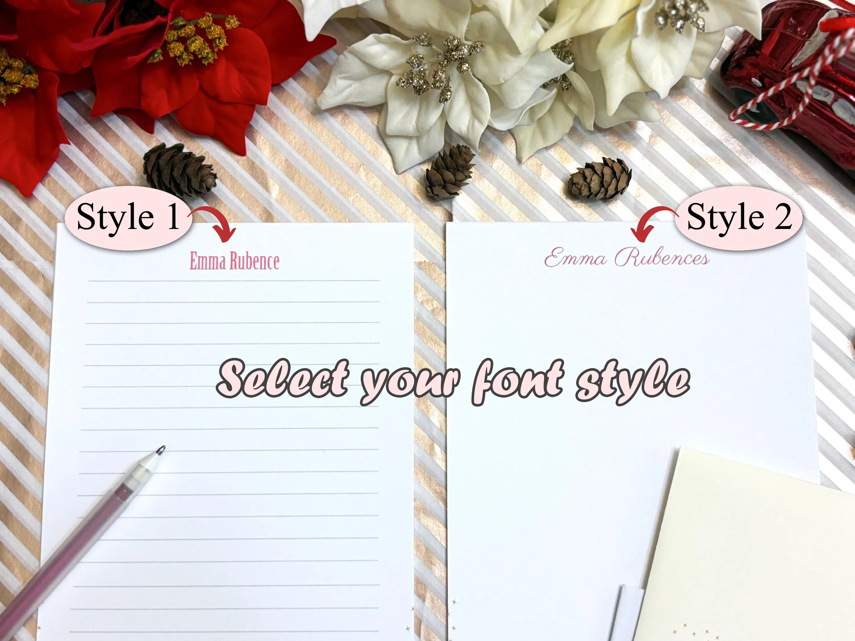 Personalized Christmas Tree Stationery Set, A5 Writing Paper - image 4
