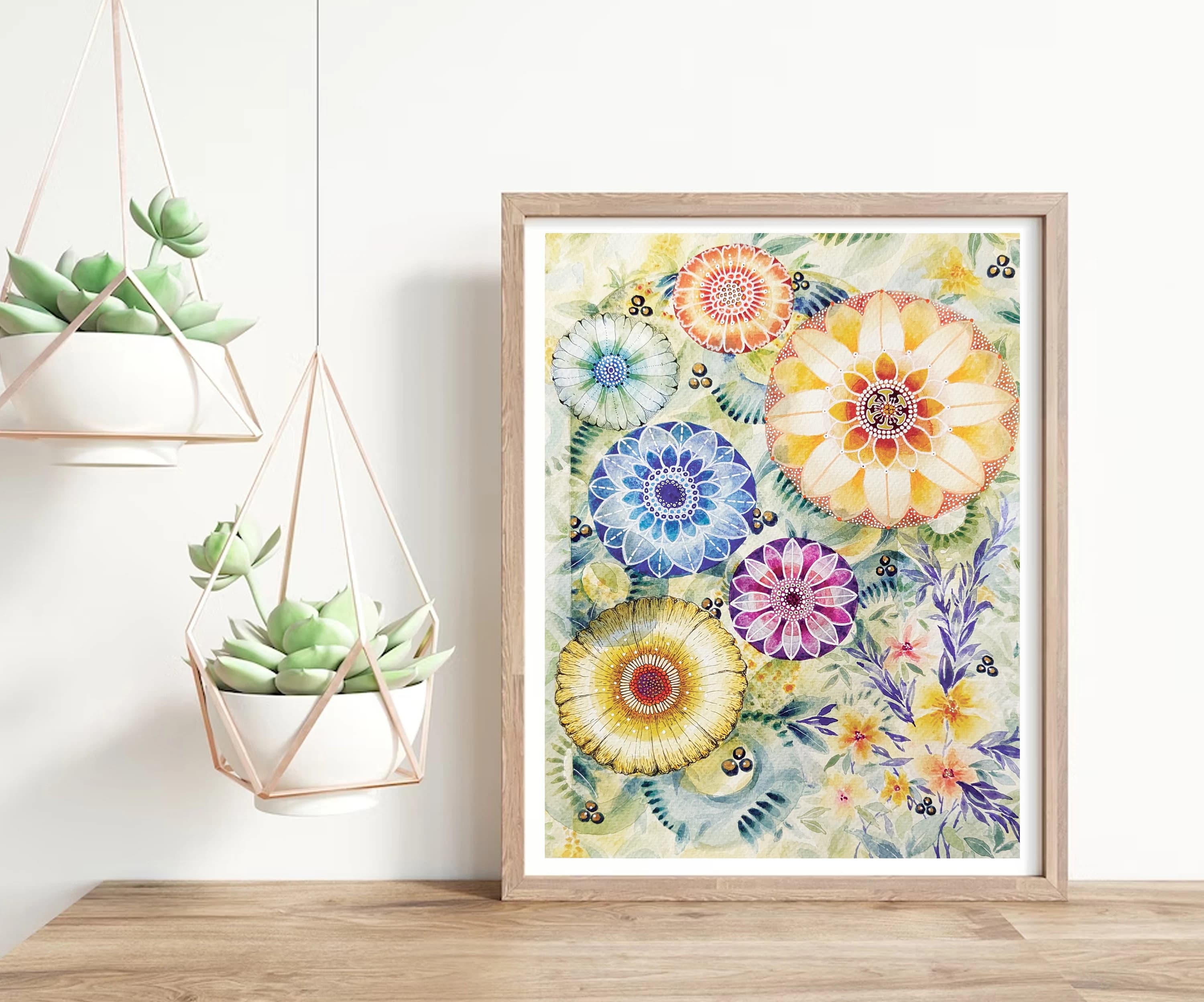 Original Wildflower Watercolor Painting: Abstract Botanical Art (9x12), Holiday Gifts for Family - image 5