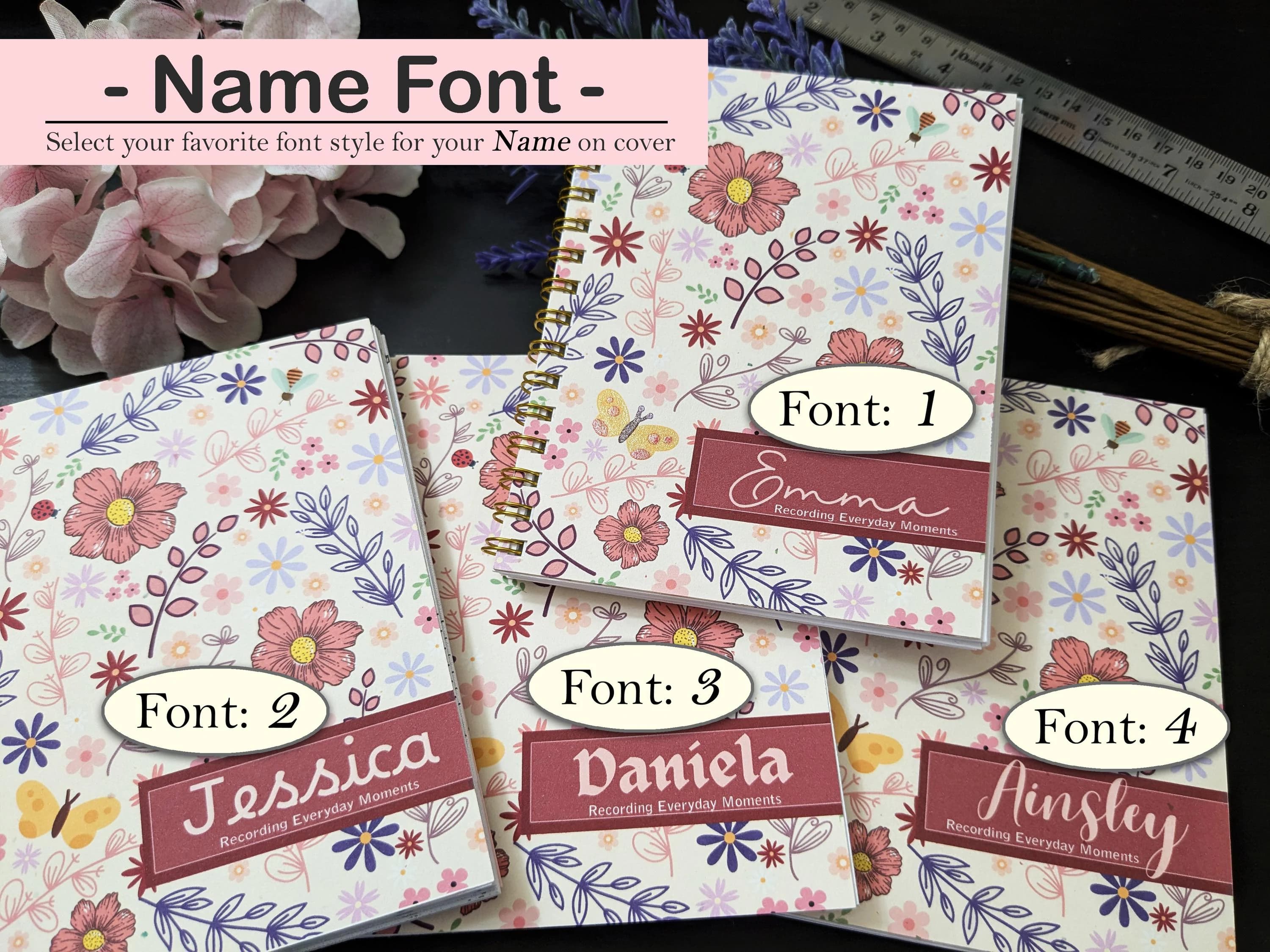 Personalized Floral Stationery Set: Custom Name Notebook & Notepad - image 4