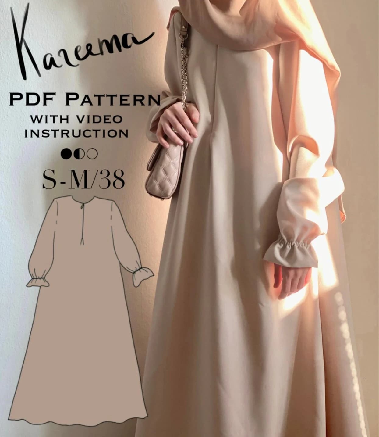 Sewing pattern Abaya KAREEMA S-M/38